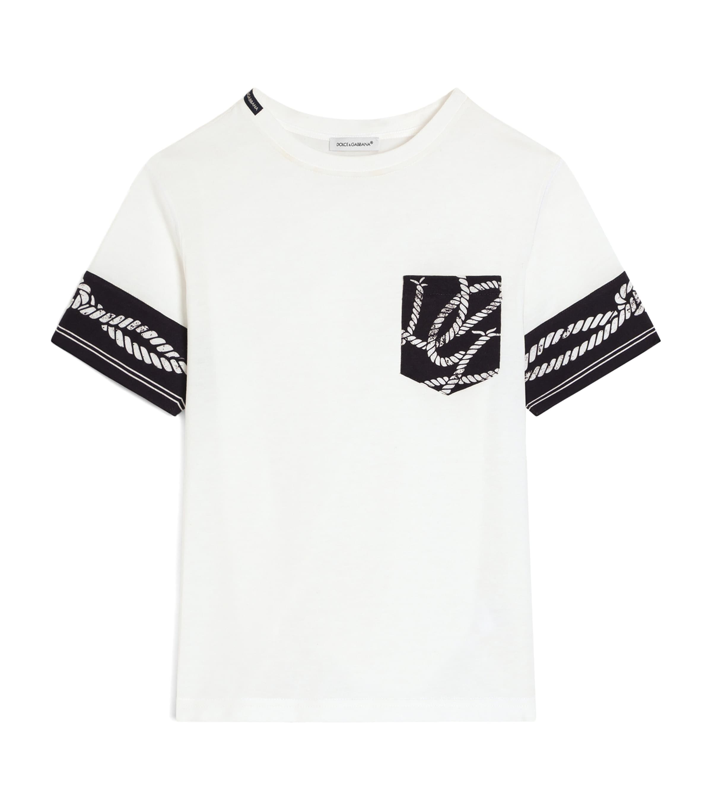 Dolce&Gabbana Kids Cotton Rope Print T-Shirt (8-14 Years) White