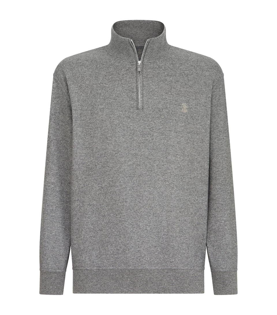Brunello Cucinelli Mens Cashmere Quarter-Zip Sweater