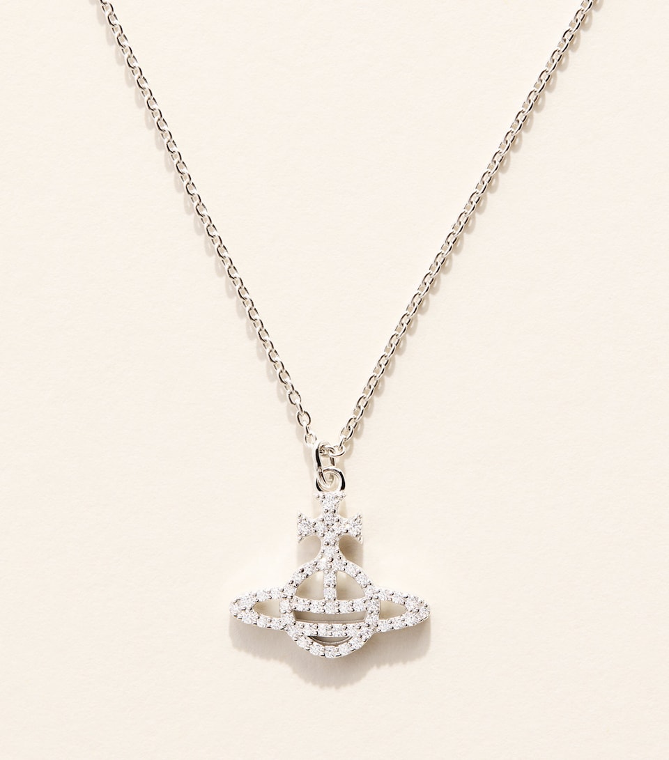 Vivienne Westwood Calliope Pendant Necklace Plat/wht Cz