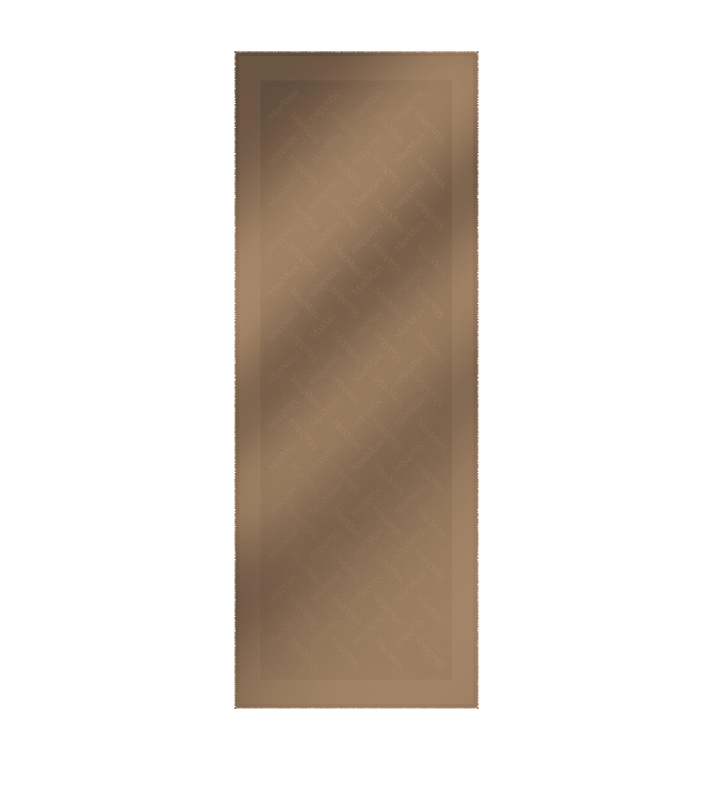 Max Mara Wool-Silk Monogram Stole Scarf Camel