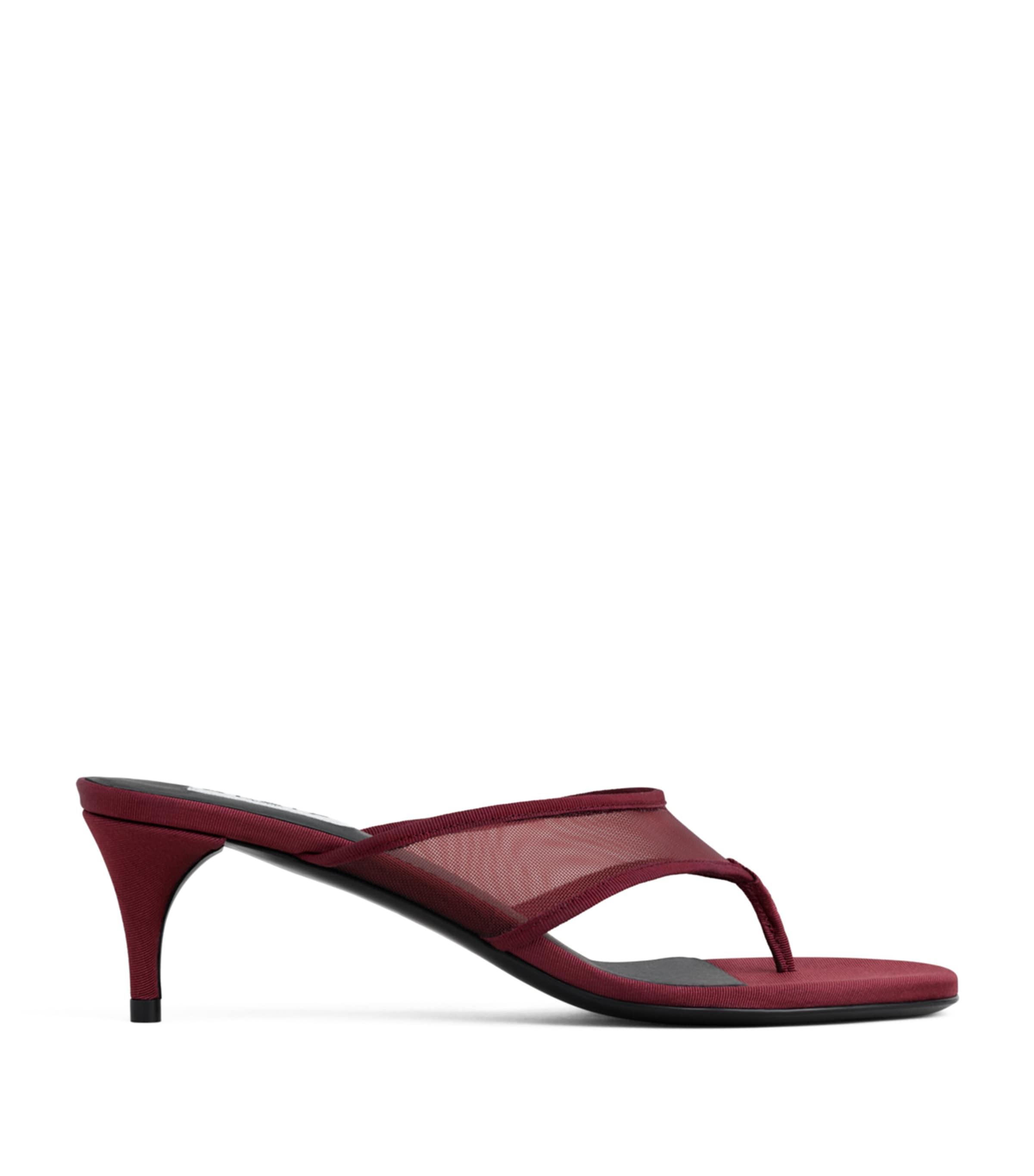 Alaïa Mesh Thong Mules 55 Bordeaux