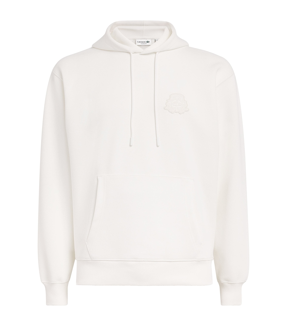 Lacoste Mens Embossed Crest Hoodie Flour