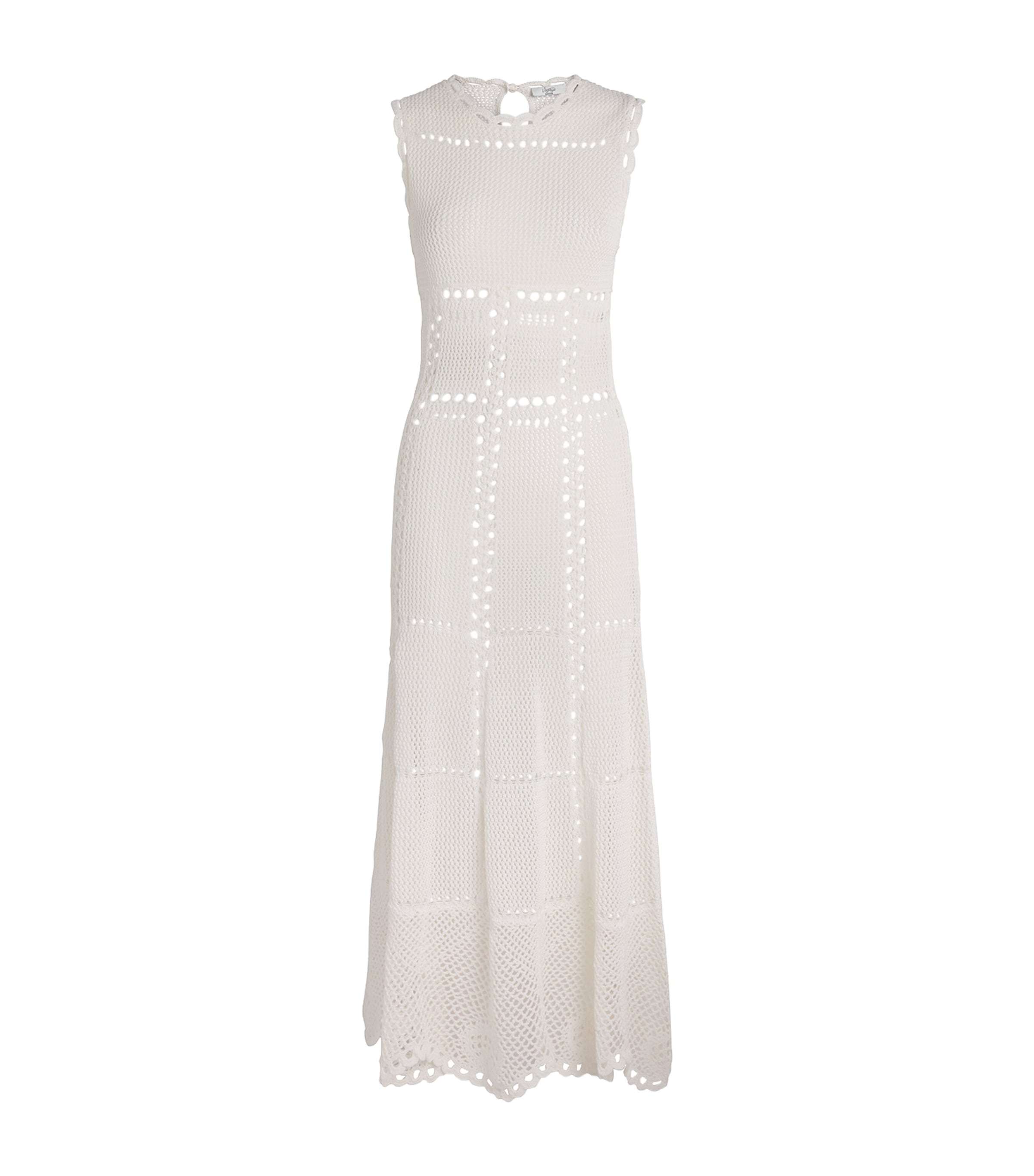 Erdem Womens Cotton Crochet Maxi Dress Ivory