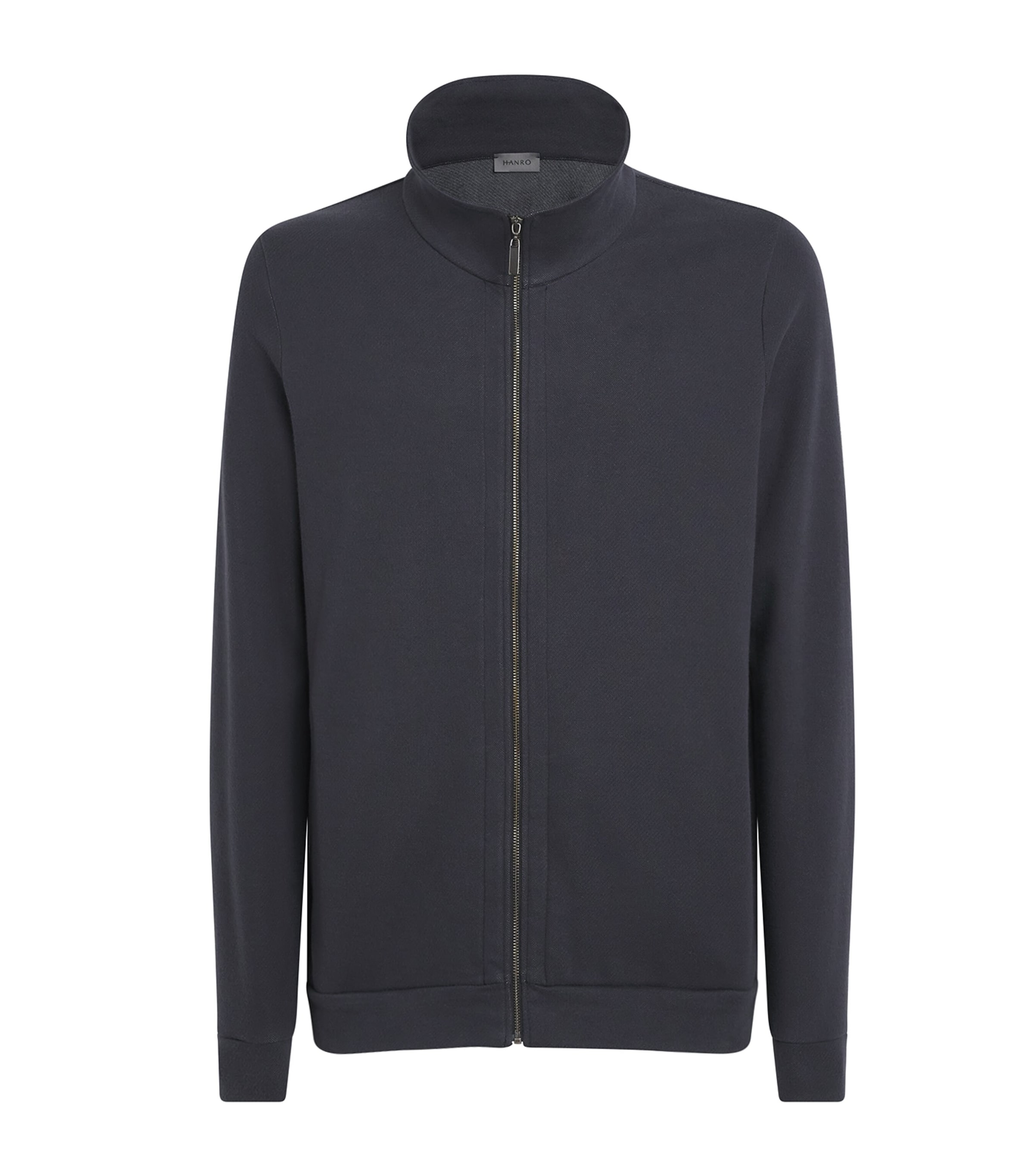 Hanro Mens Stretch-Cotton Zip-Up Sweatshirt Smokey Cha