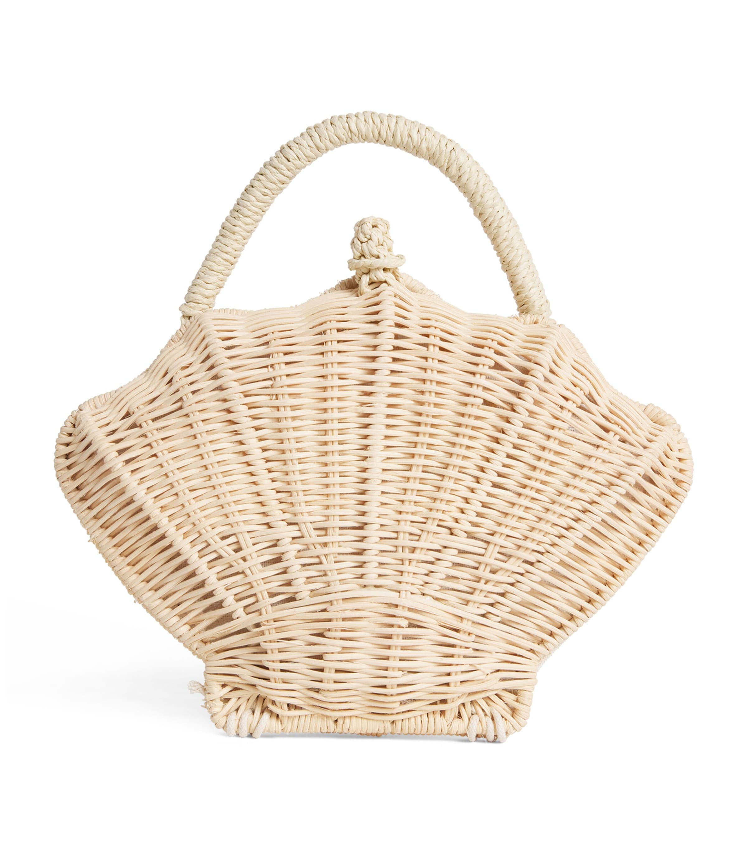 MARLO Straw Woven Shell Bag Natural