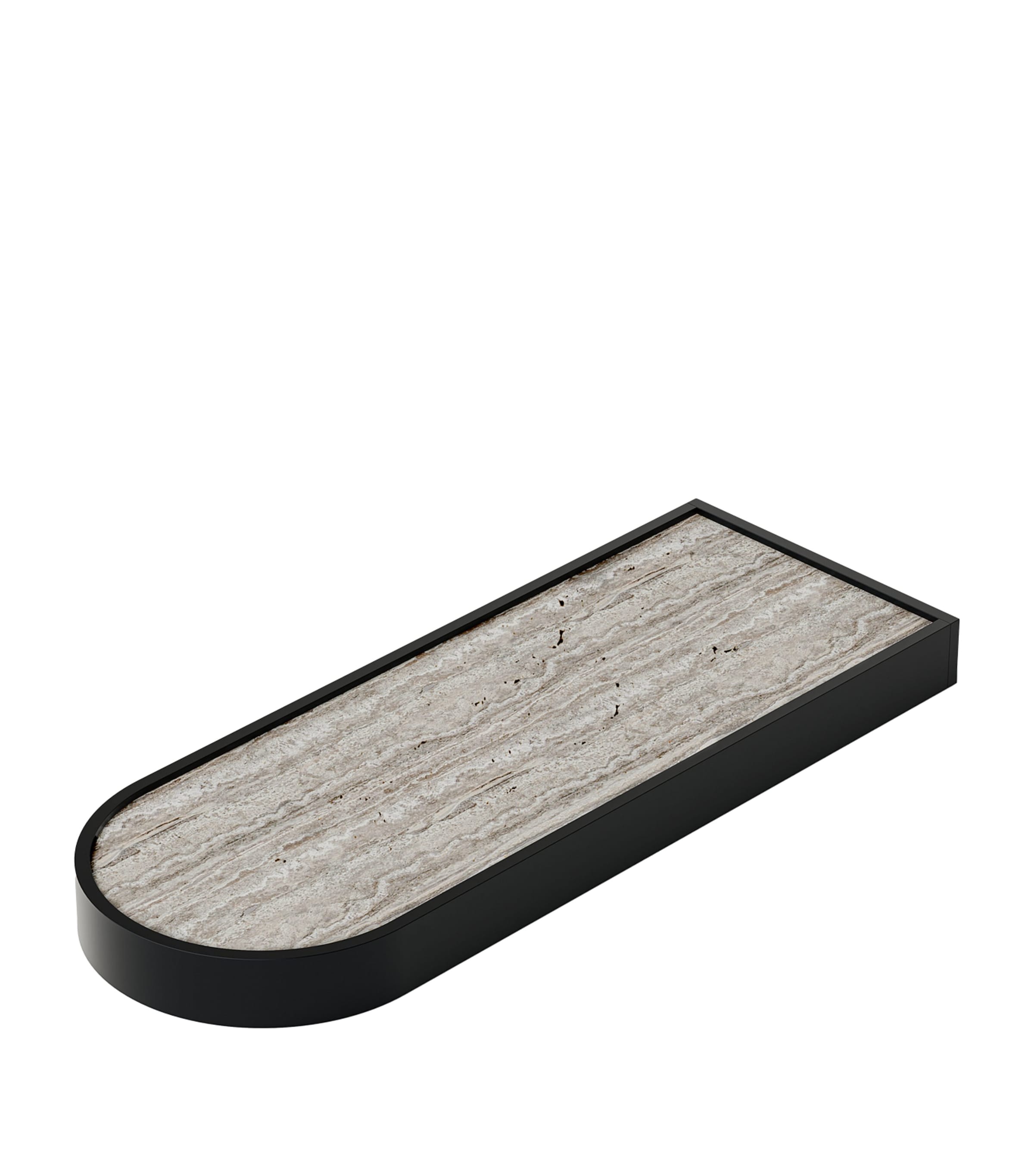 Giobagnara Long Marble-Effect Nobble Valet Tray Travotino Titanium