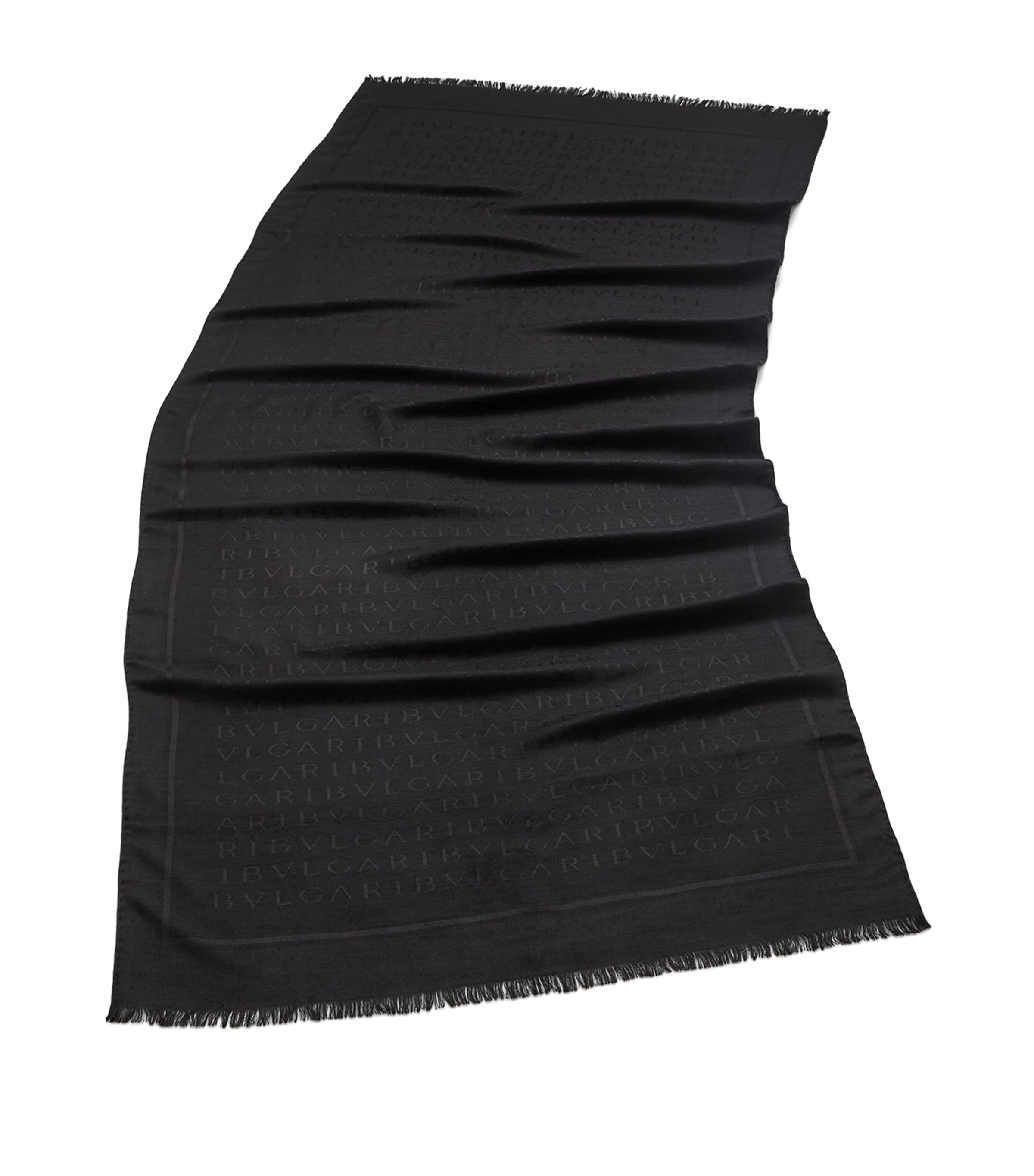 Bvlgari Logomania Lettere Maxi Print Scarf Black