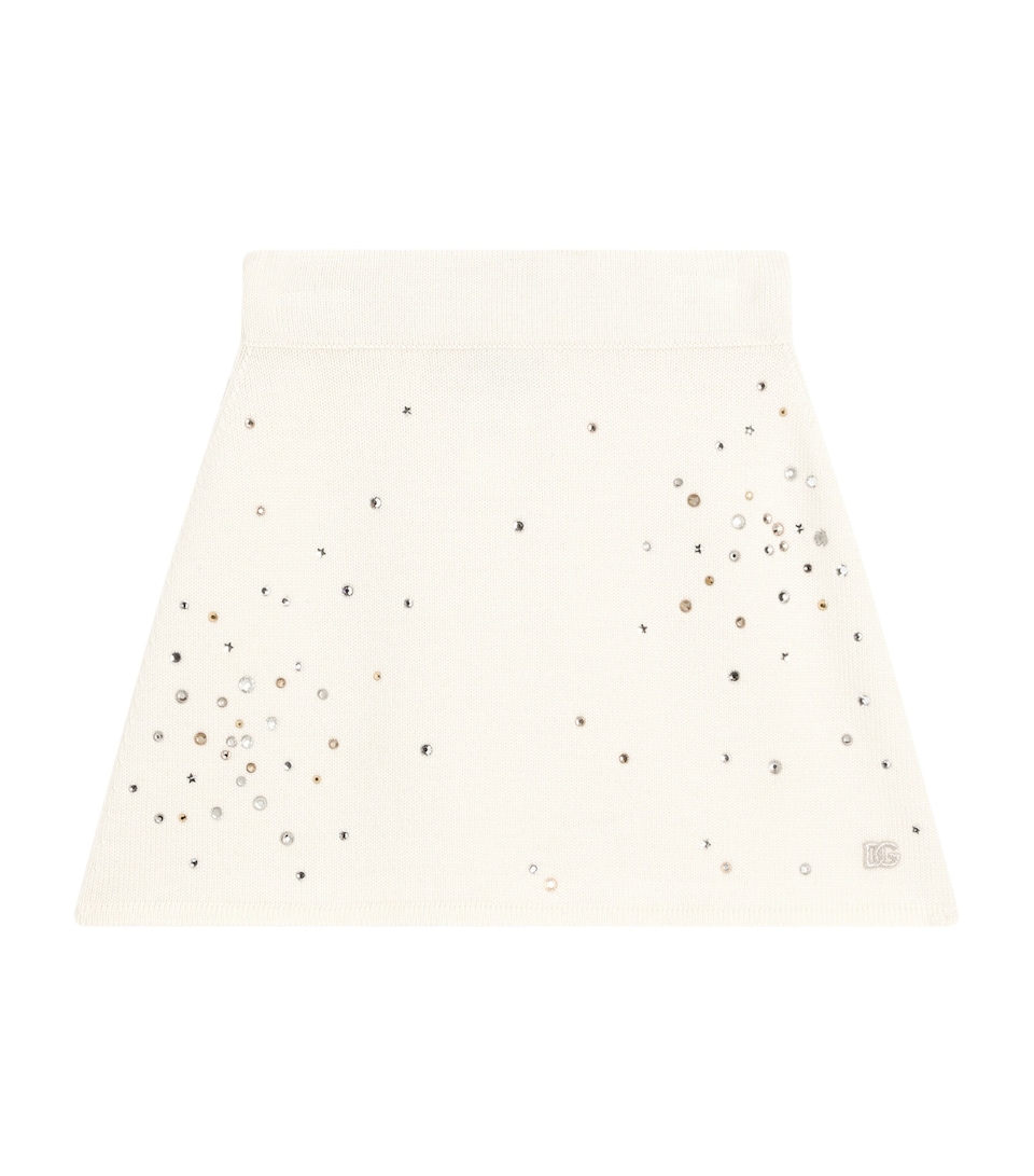Dolce&Gabbana Kids Rhinestone-Embellished Skirt (8-12+ Years) Ivory