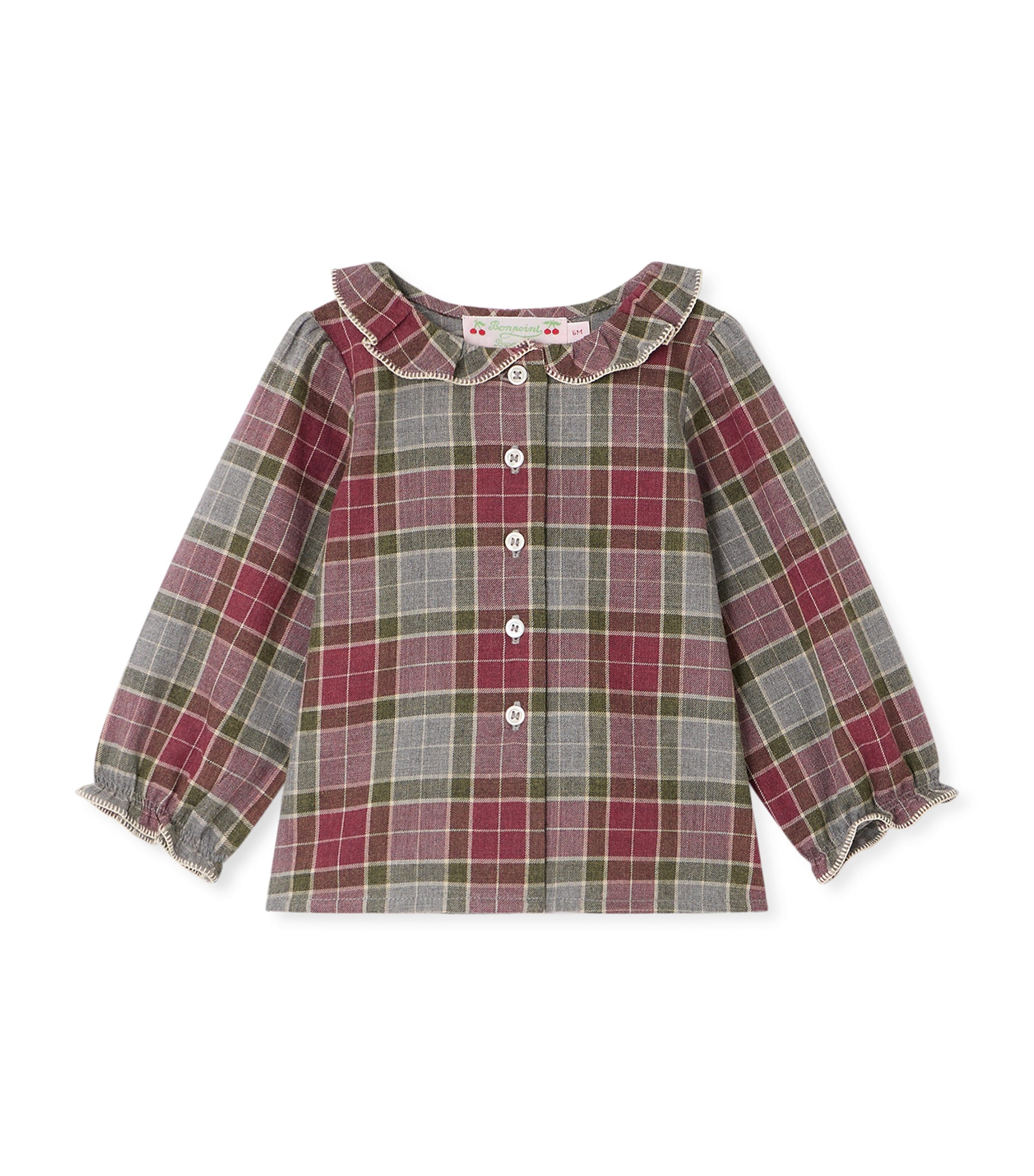 Bonpoint Cotton Check Blouse (6-18 Months) Ca Multicolore