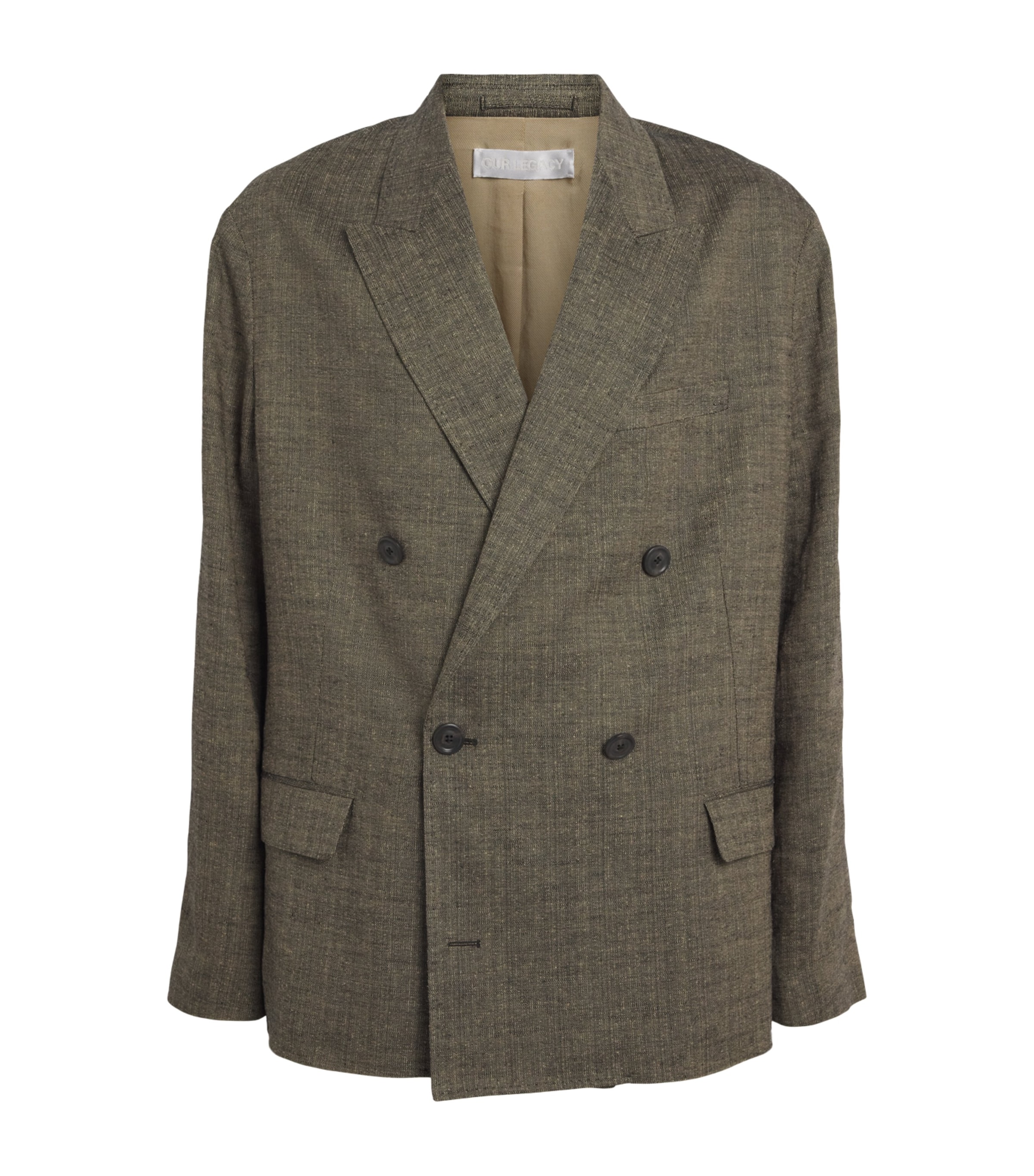 Our Legacy Mens Linen-Silk-Cotton Halt Oversized Blazer Deep Husk