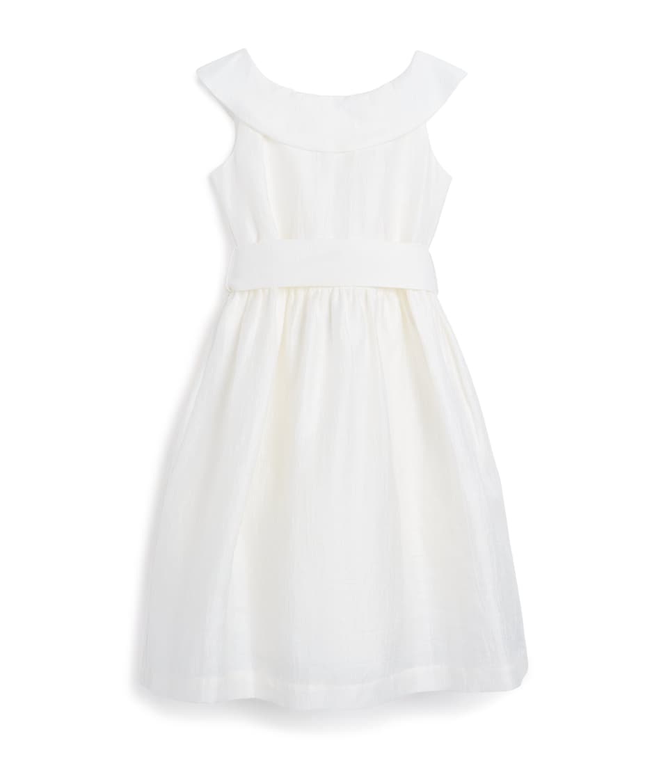 Linen-Blend Bow-Belt Dress (4-12 Years)