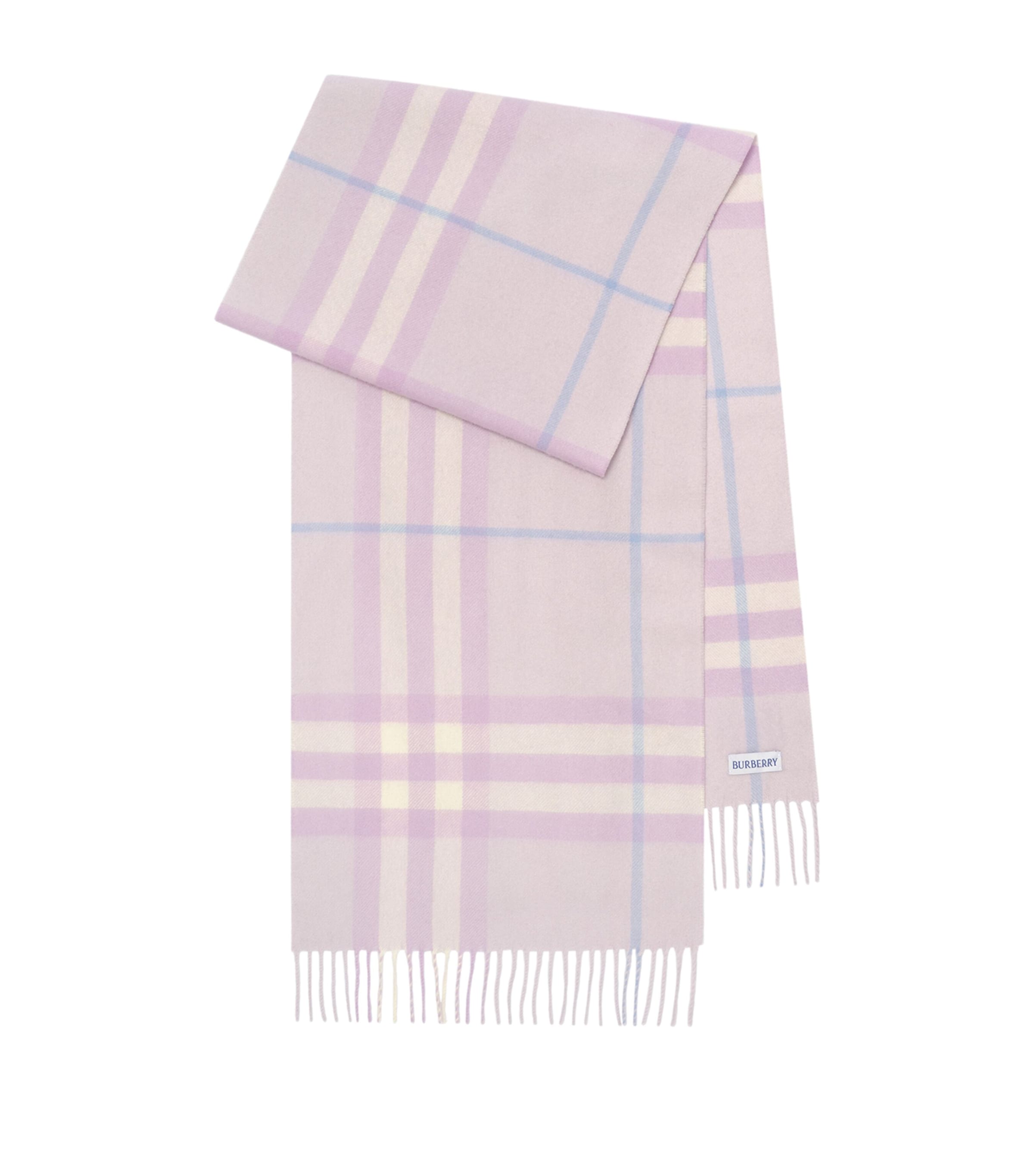 Burberry Cashmere Check Scarf Powder Purple