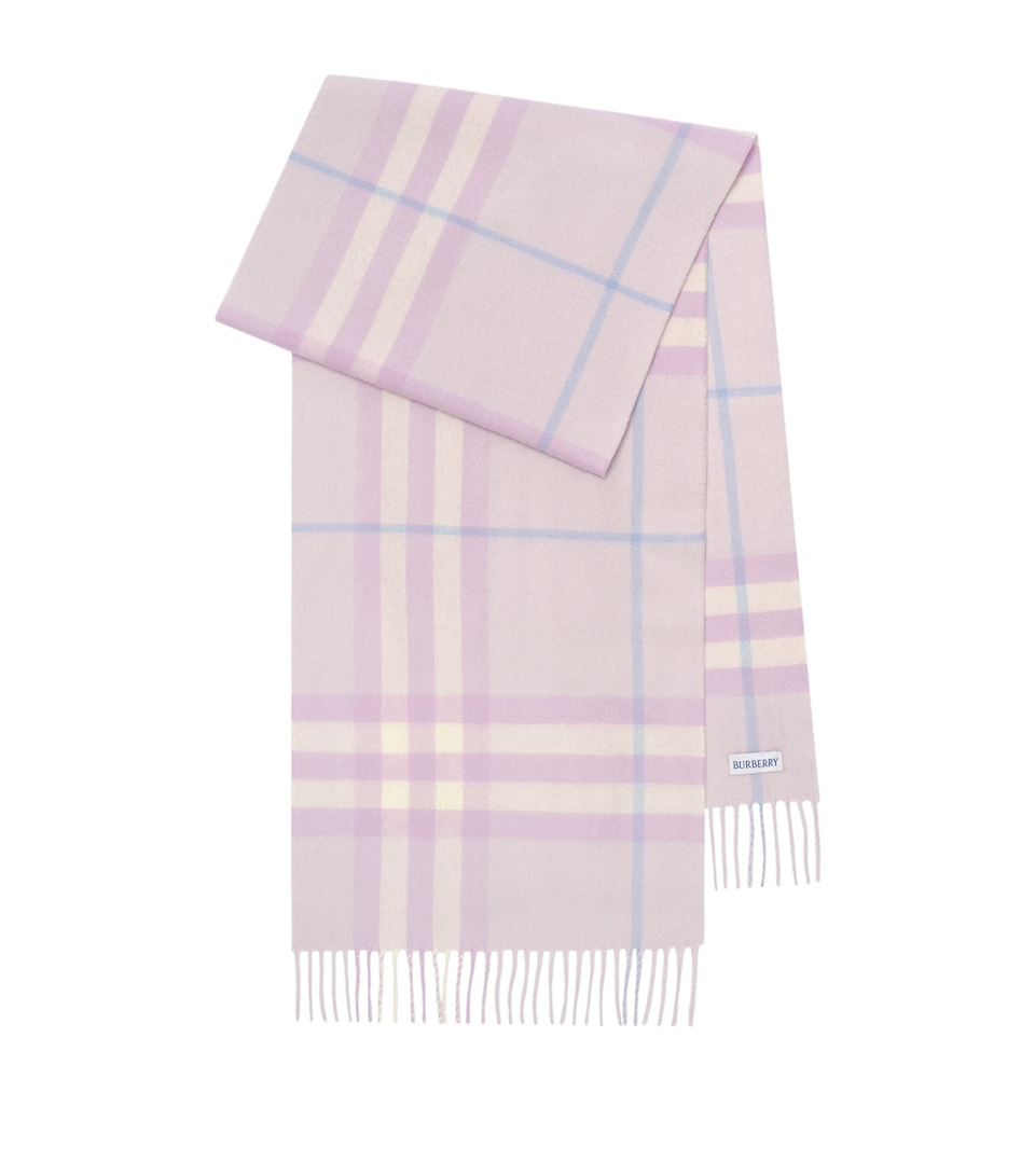 Burberry Cashmere Check Scarf Powder Purple