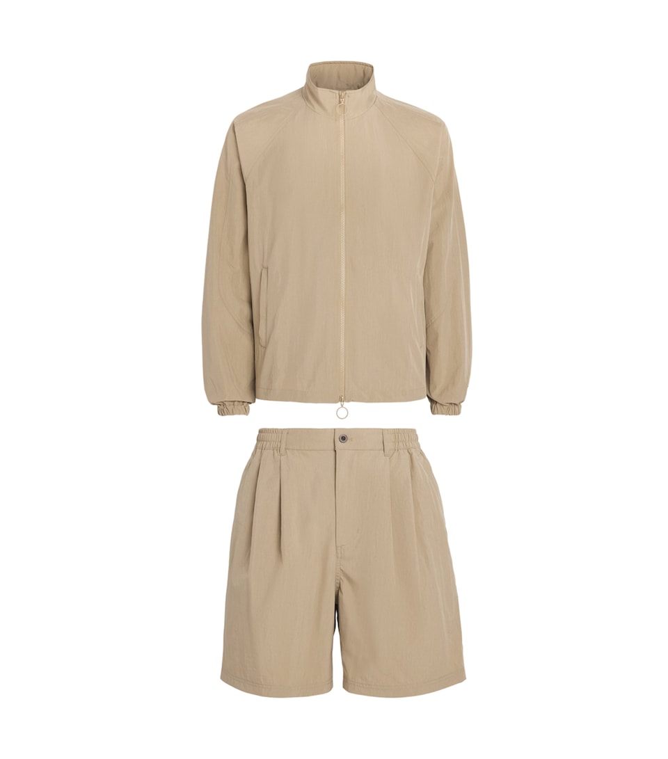 PICANTE Mens Crinkled Track Jacket Taupe