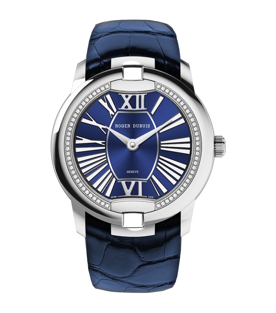Roger Dubuis White Gold Velvet Watch 36mm Blue