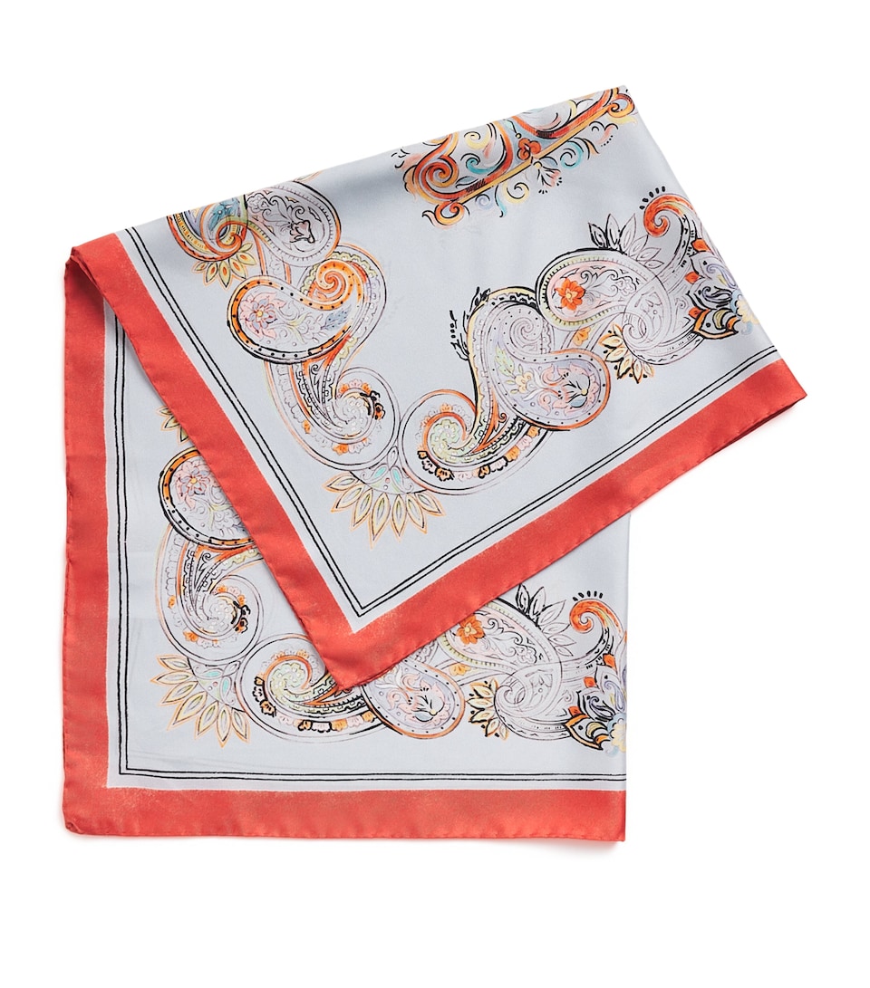 Silk Paisley Foulard Scarf