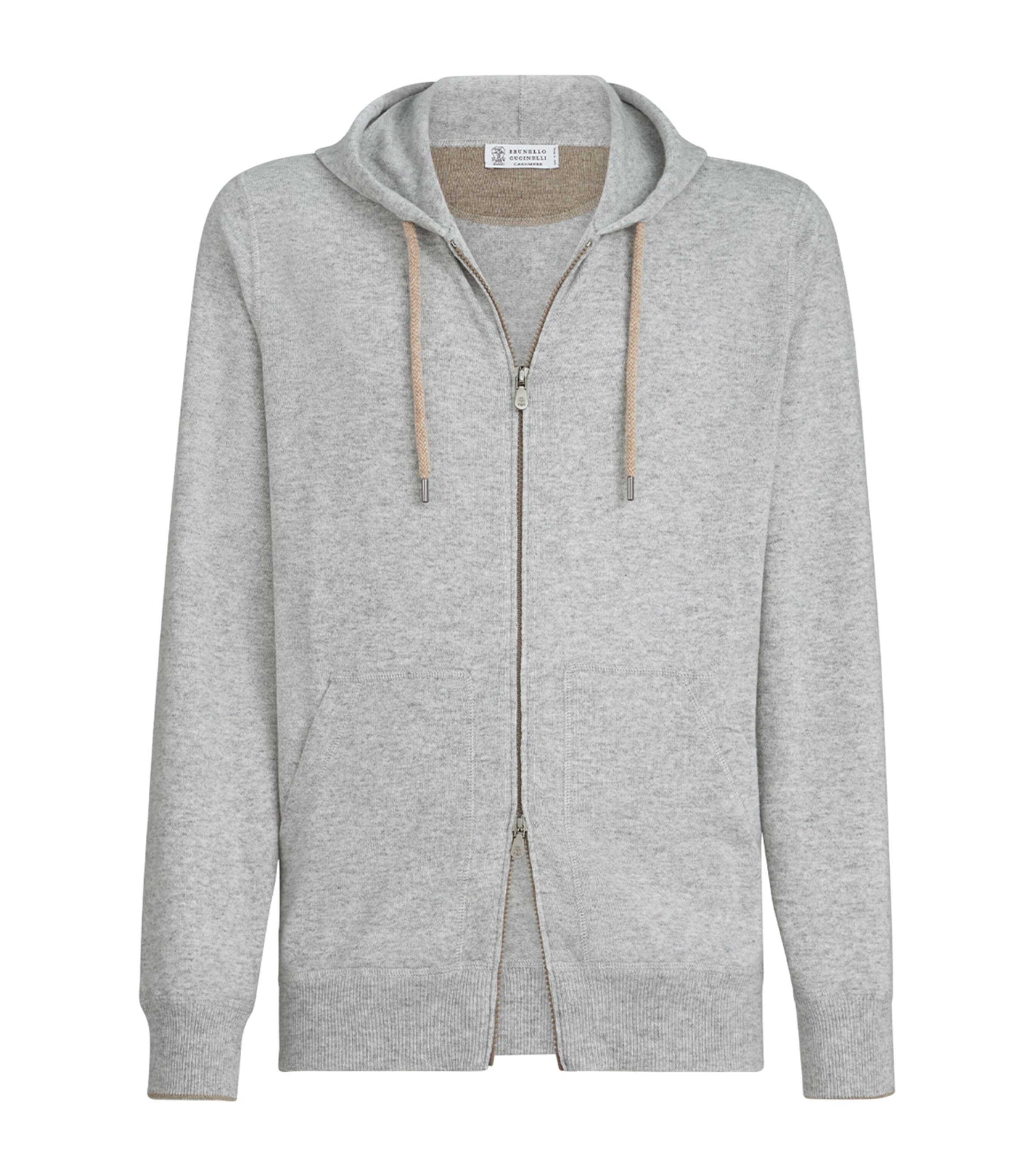 Brunello Cucinelli Mens Cashmere Zip-Up Hoodie