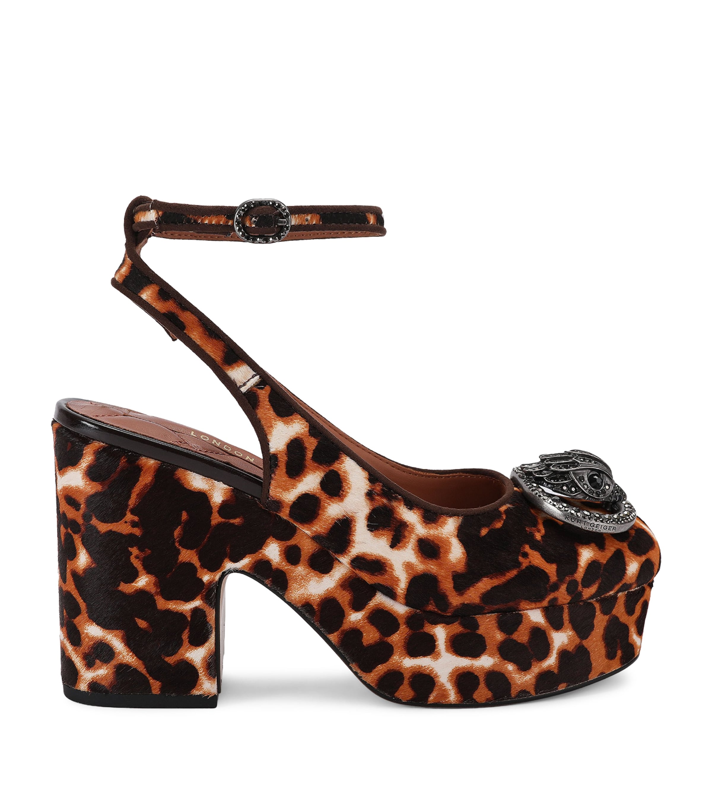 Kurt Geiger London Leopard Print Chelsea Platform Pumps 110 Camel/oth