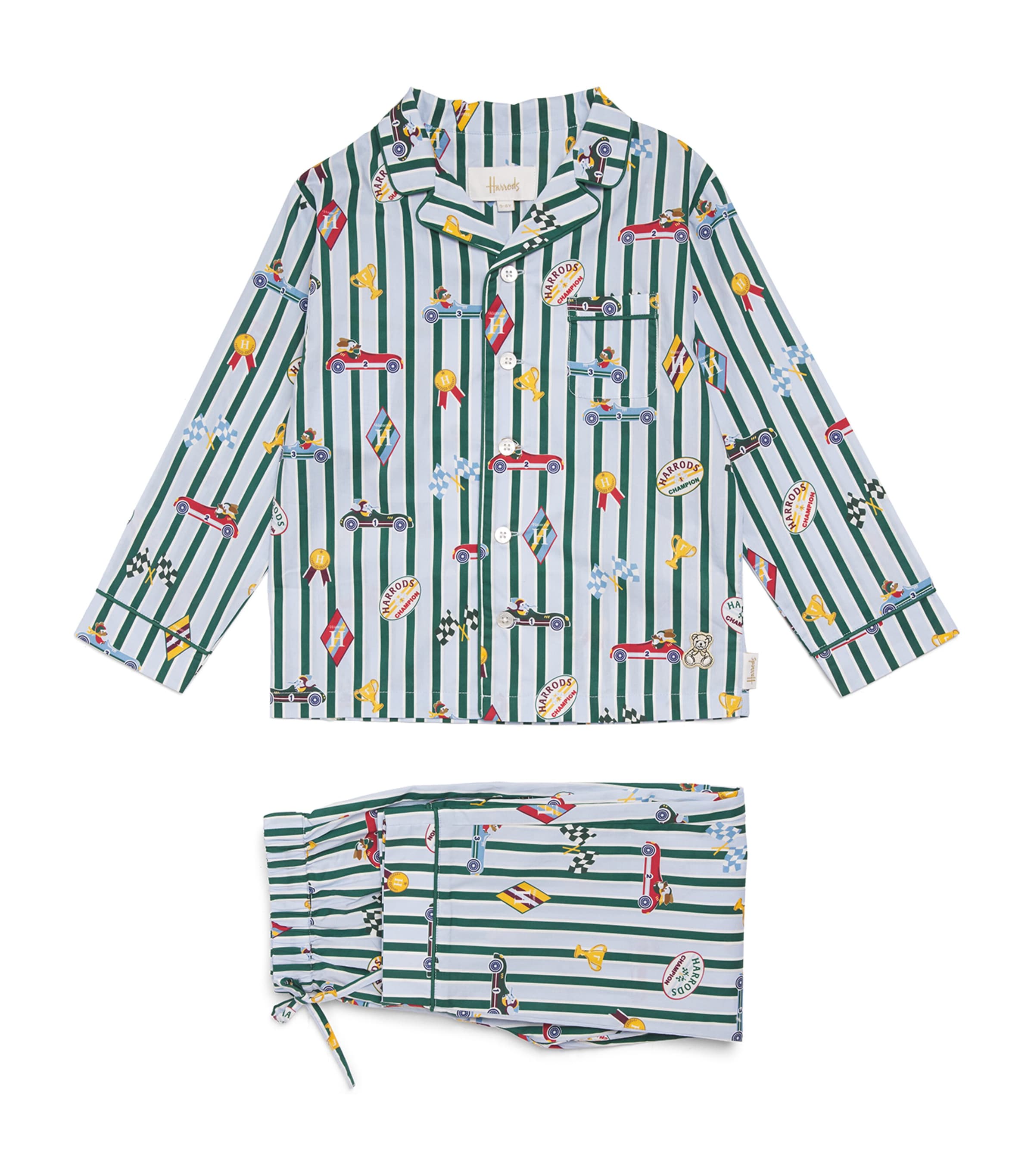 Harrods Racing Cars Pyjama Set (2-12 Years) Blue