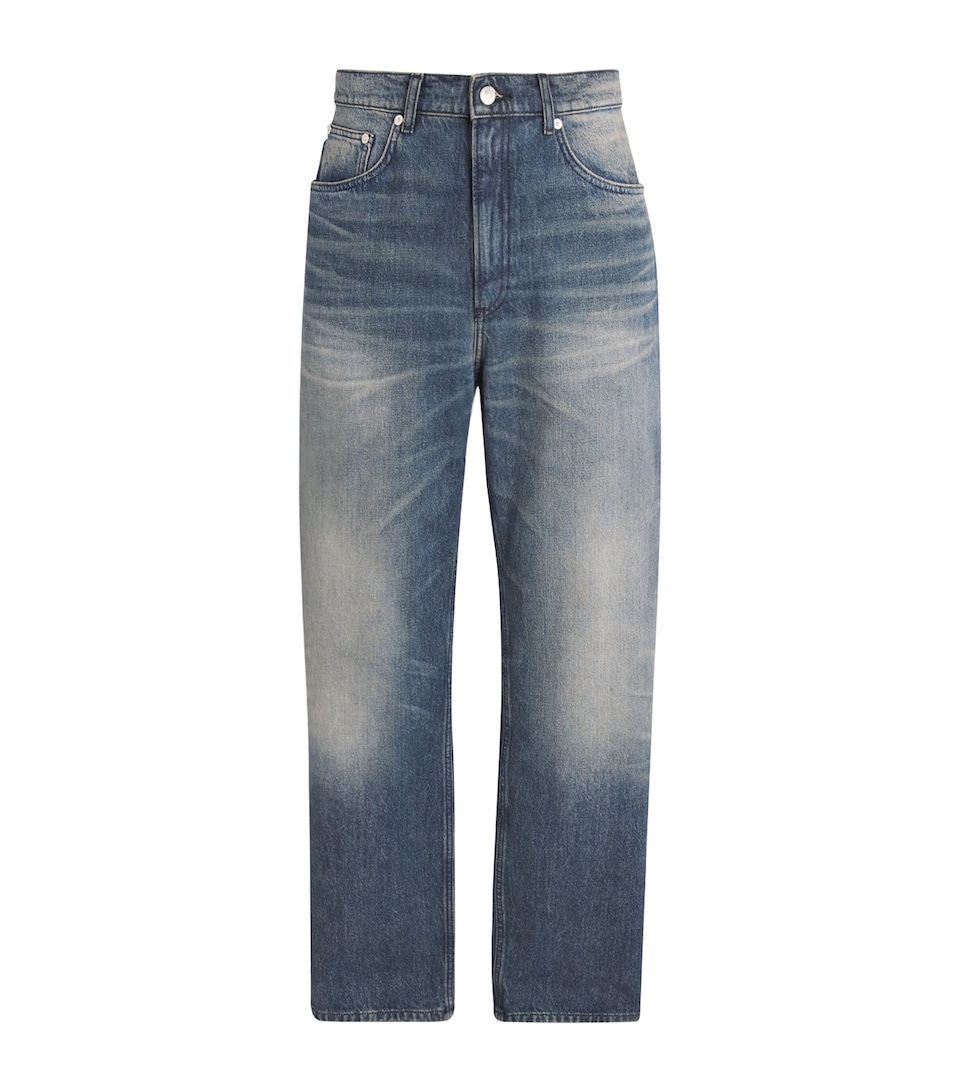 Sandro Paris Mens Baggy Faded Jeans Blue Vintage Denim