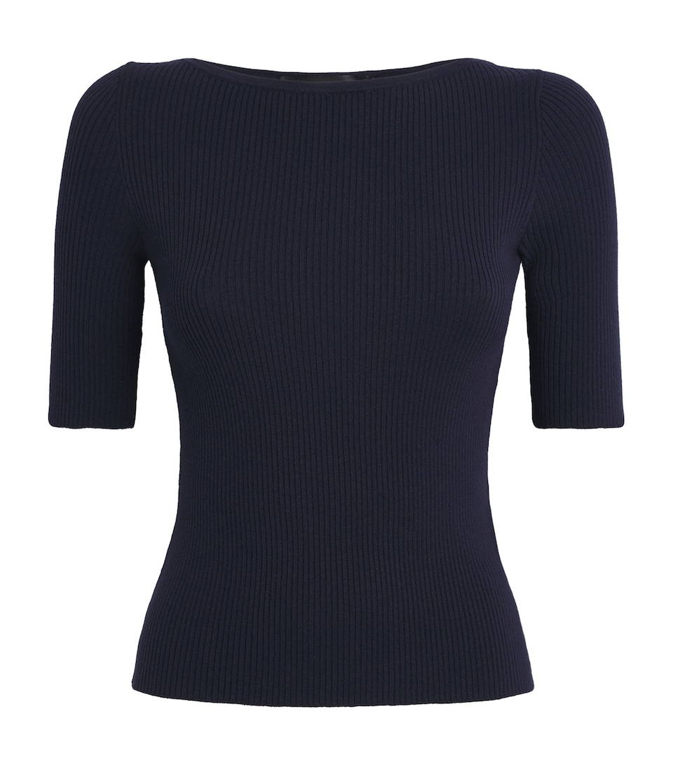 Rib-Knit Slim T-Shirt