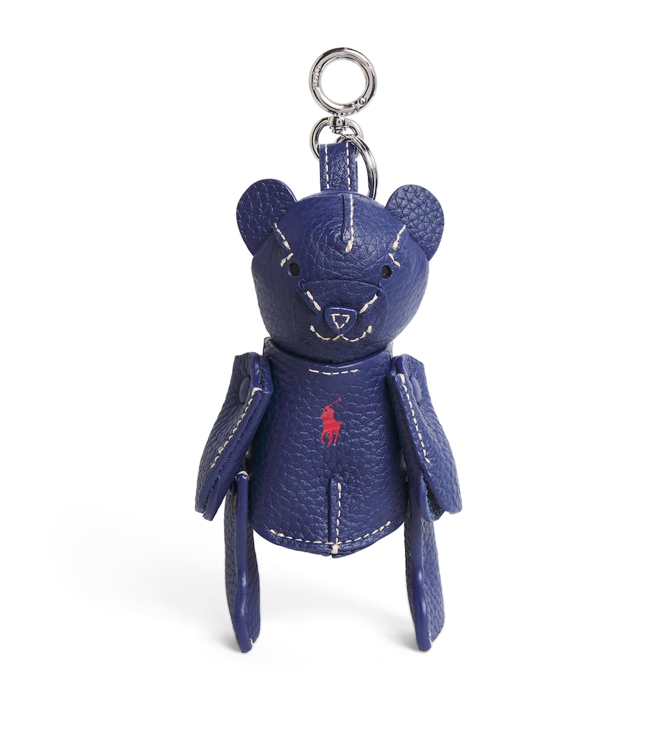 Suede-Leather Polo Bear Bag Charm