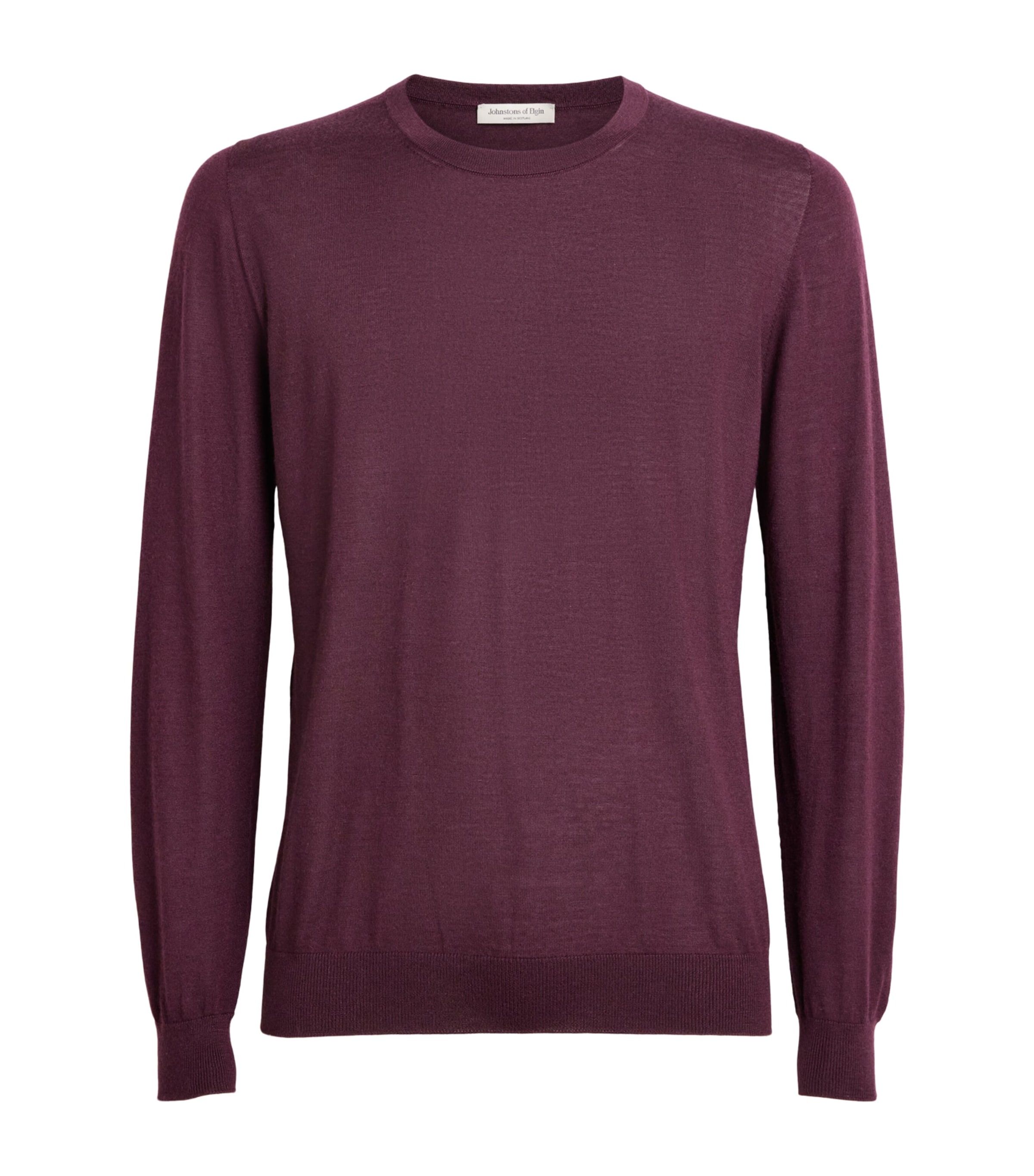 Johnstons Of Elgin Mens Superfine Cashmere Sweater Rosewood