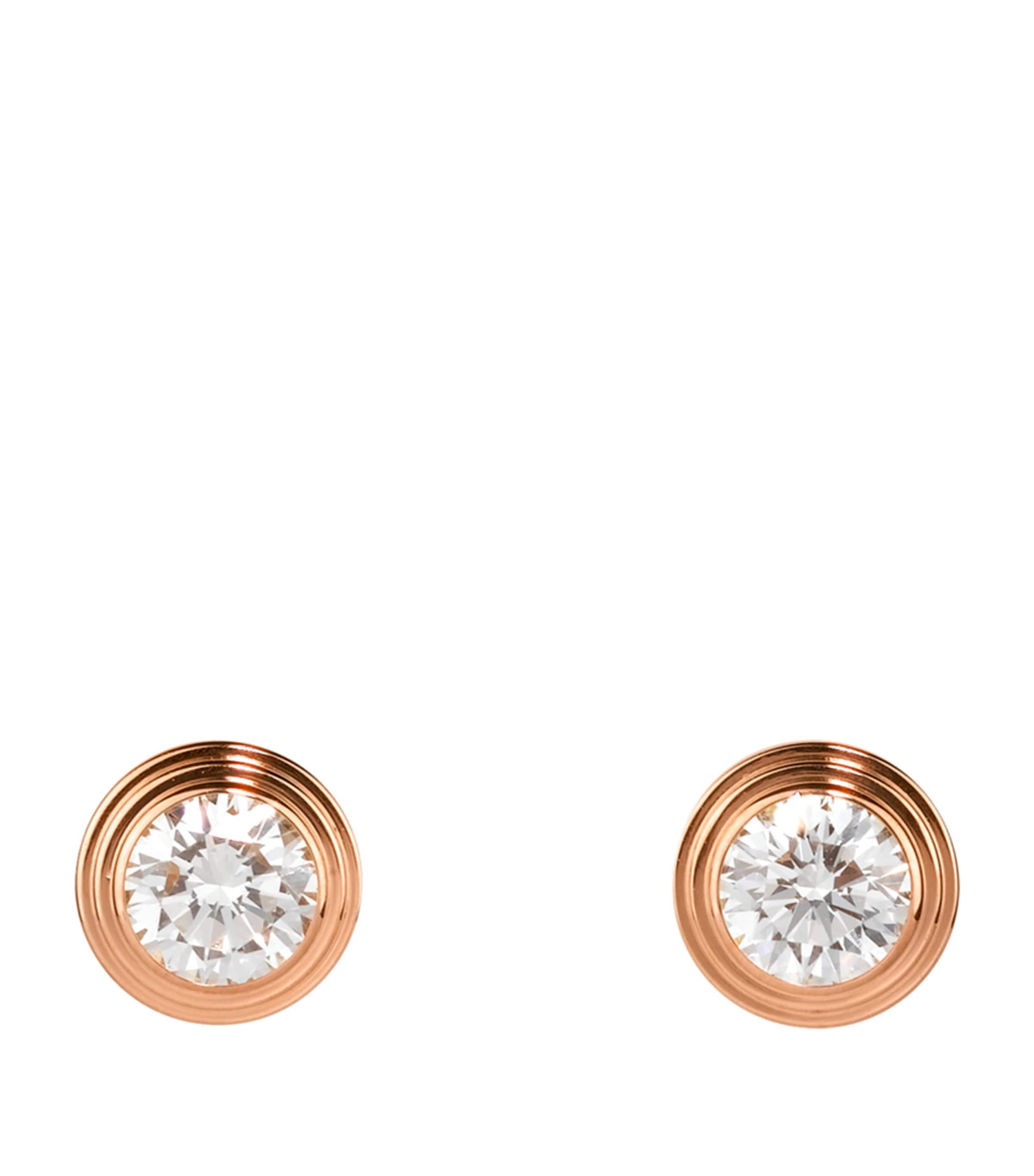 Medium Rose Gold and Diamond Cartier d'Amour Earrings