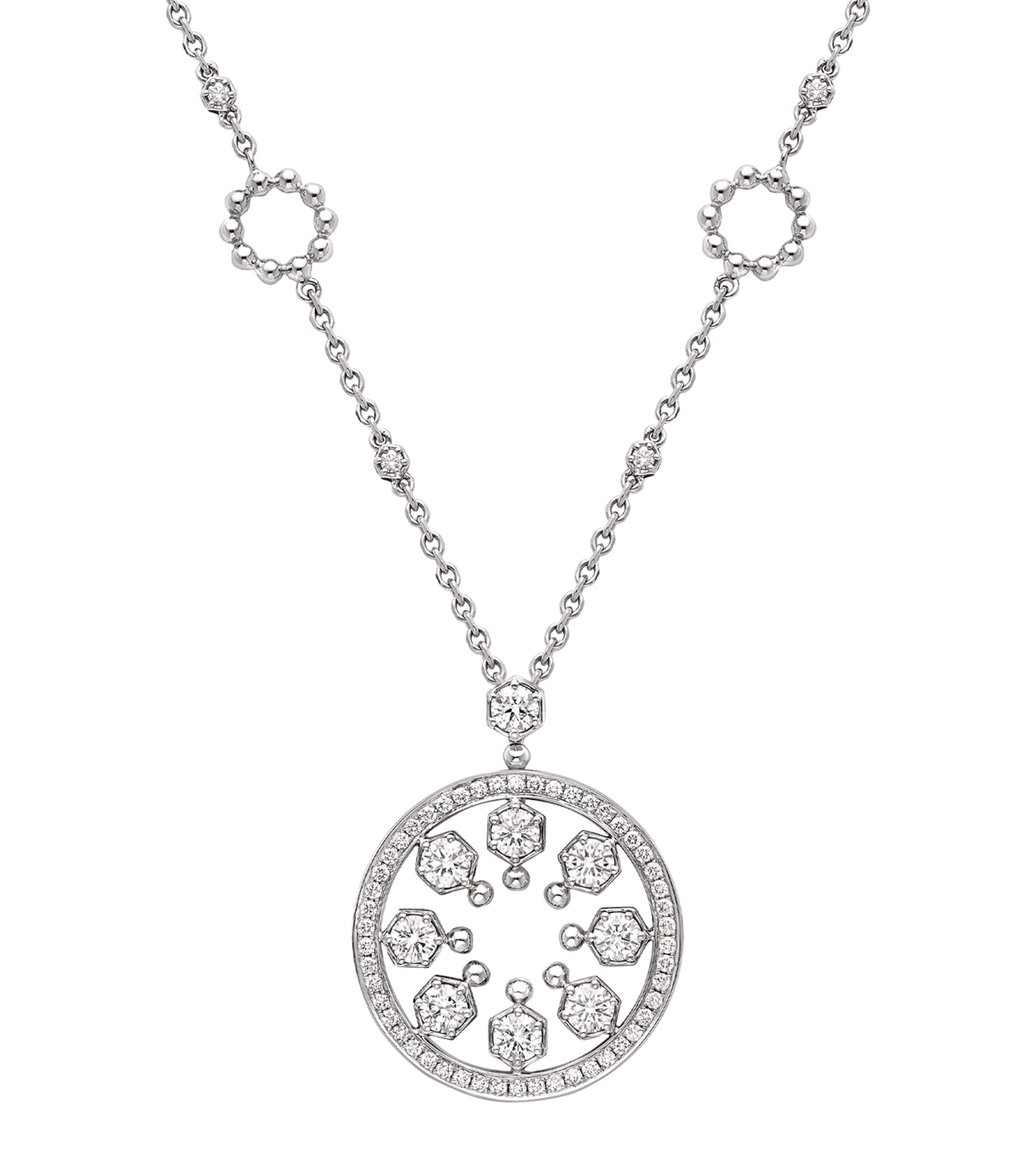 White Gold and Diamond Circus Large Pendant Necklace