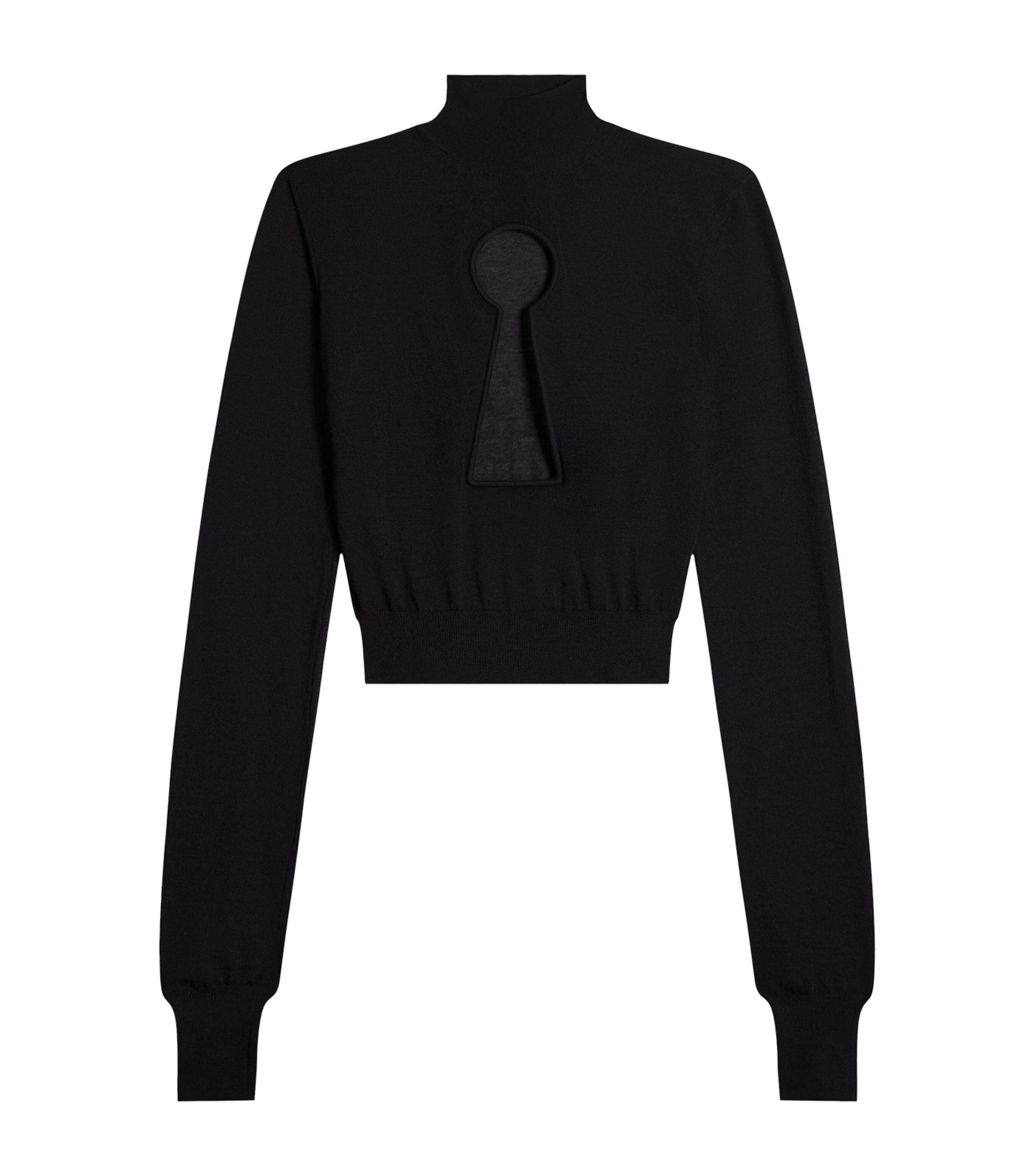 Schiaparelli Womens Cashmere Keyhole Sweater Black