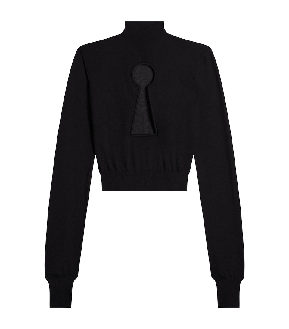 Schiaparelli Womens Cashmere Keyhole Sweater Black