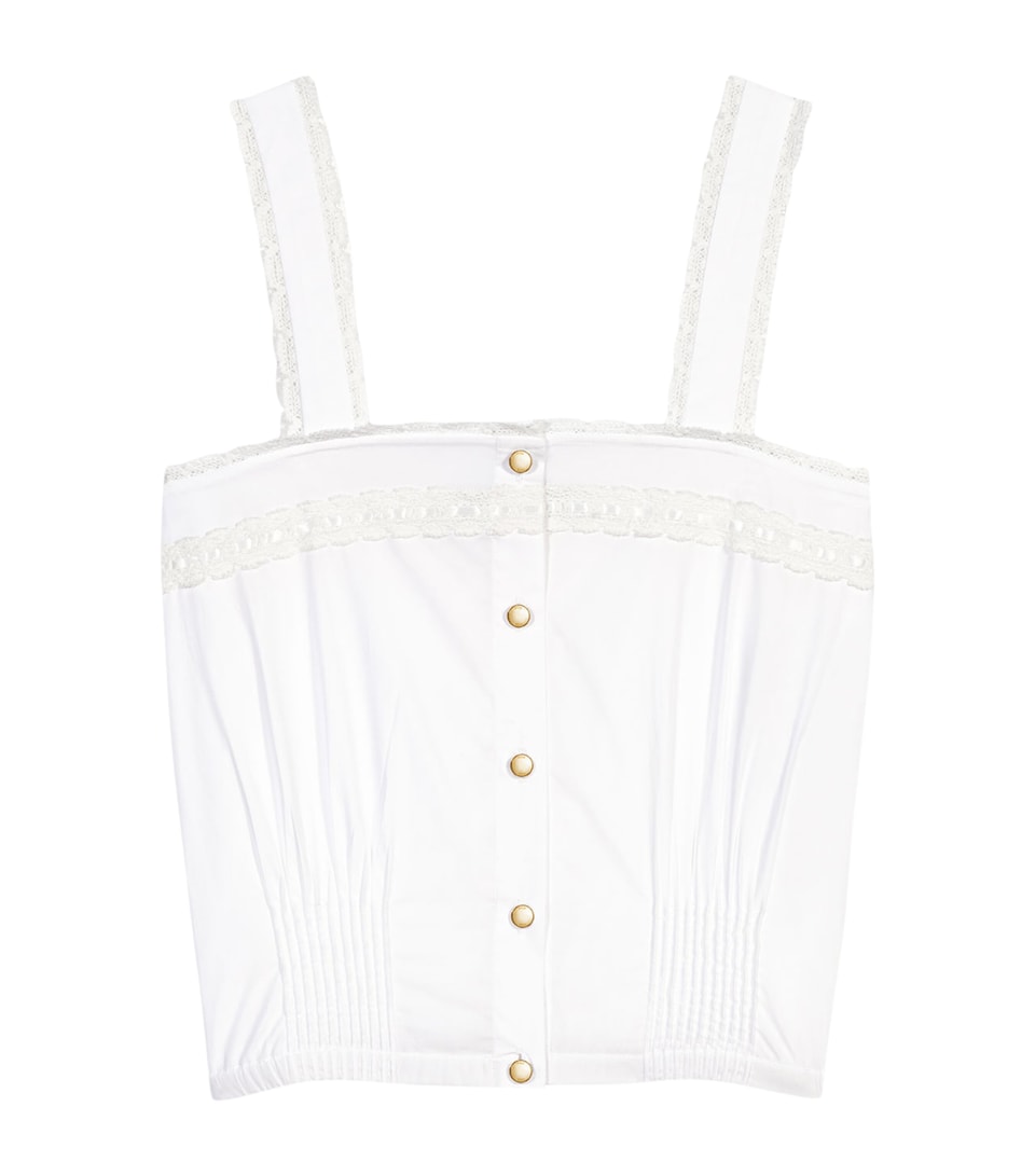Maje Womens Cotton Tank Top White