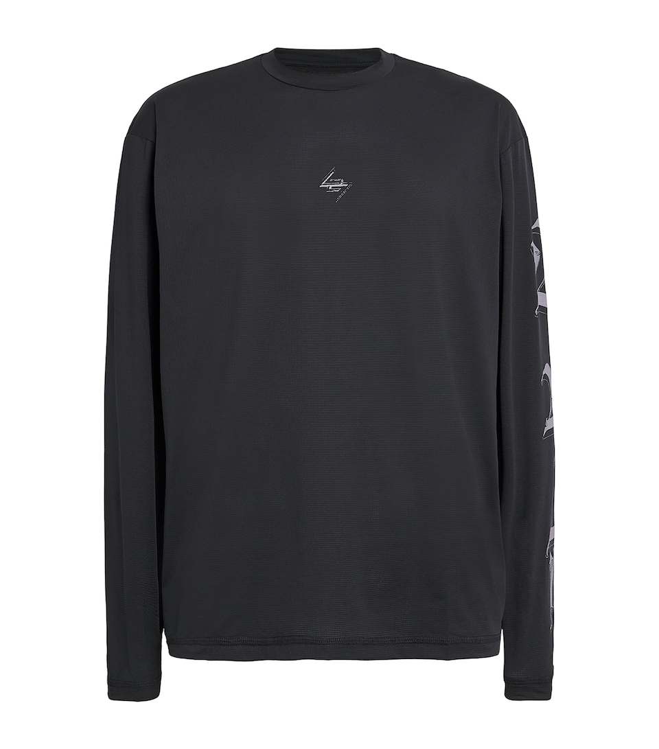 Represent 247 Mens Mesh Noble Long-Sleeve T-Shirt Jet Black