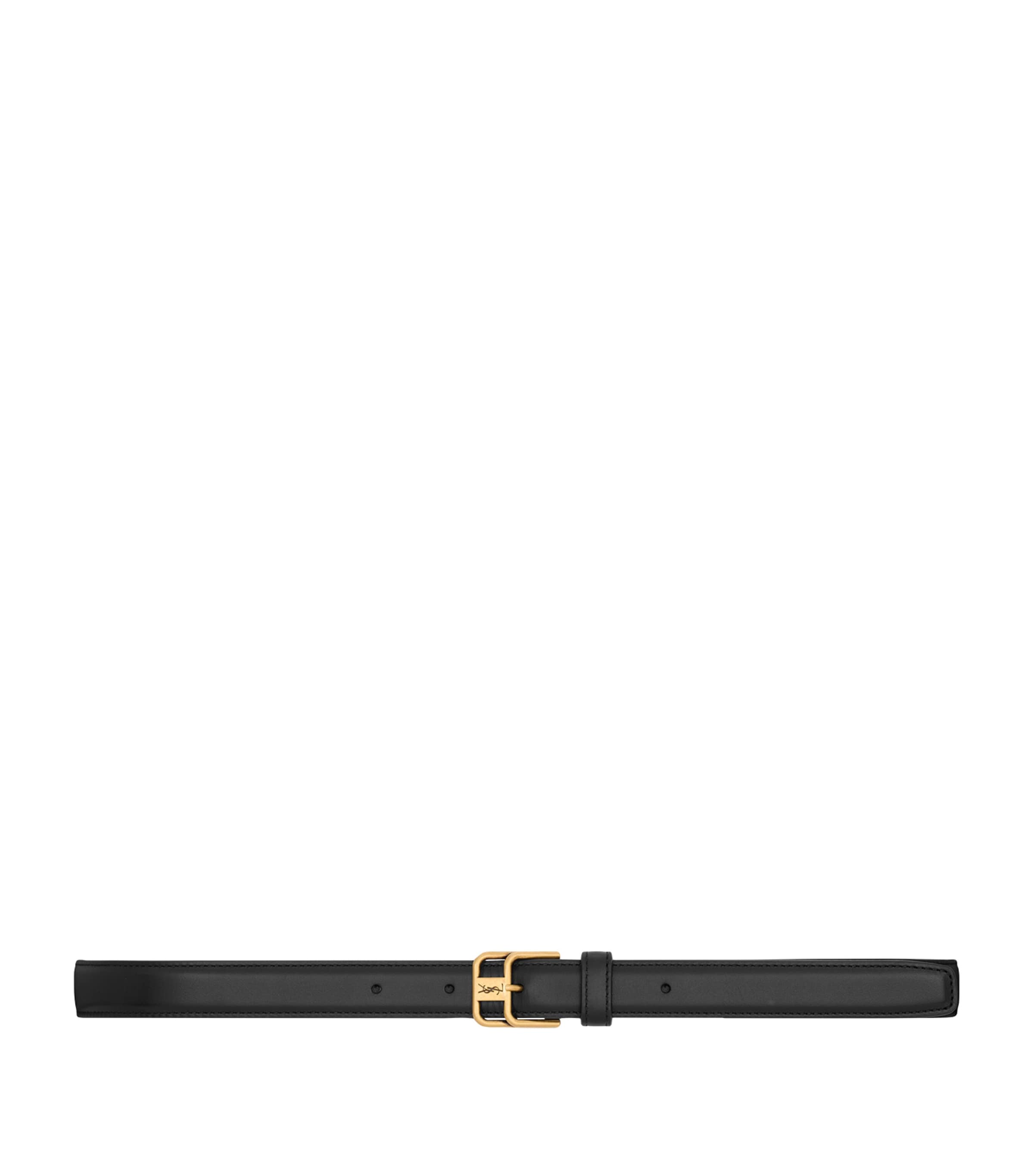 Saint Laurent Leather Double-Buckle Cassandre Belt