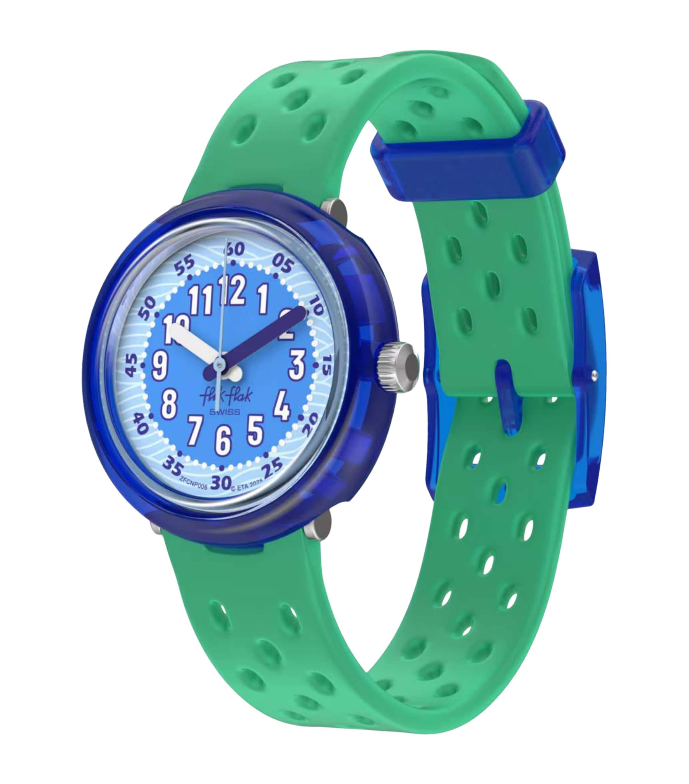 Flik Flak Fizz in Waves Watch 31.85mm Green