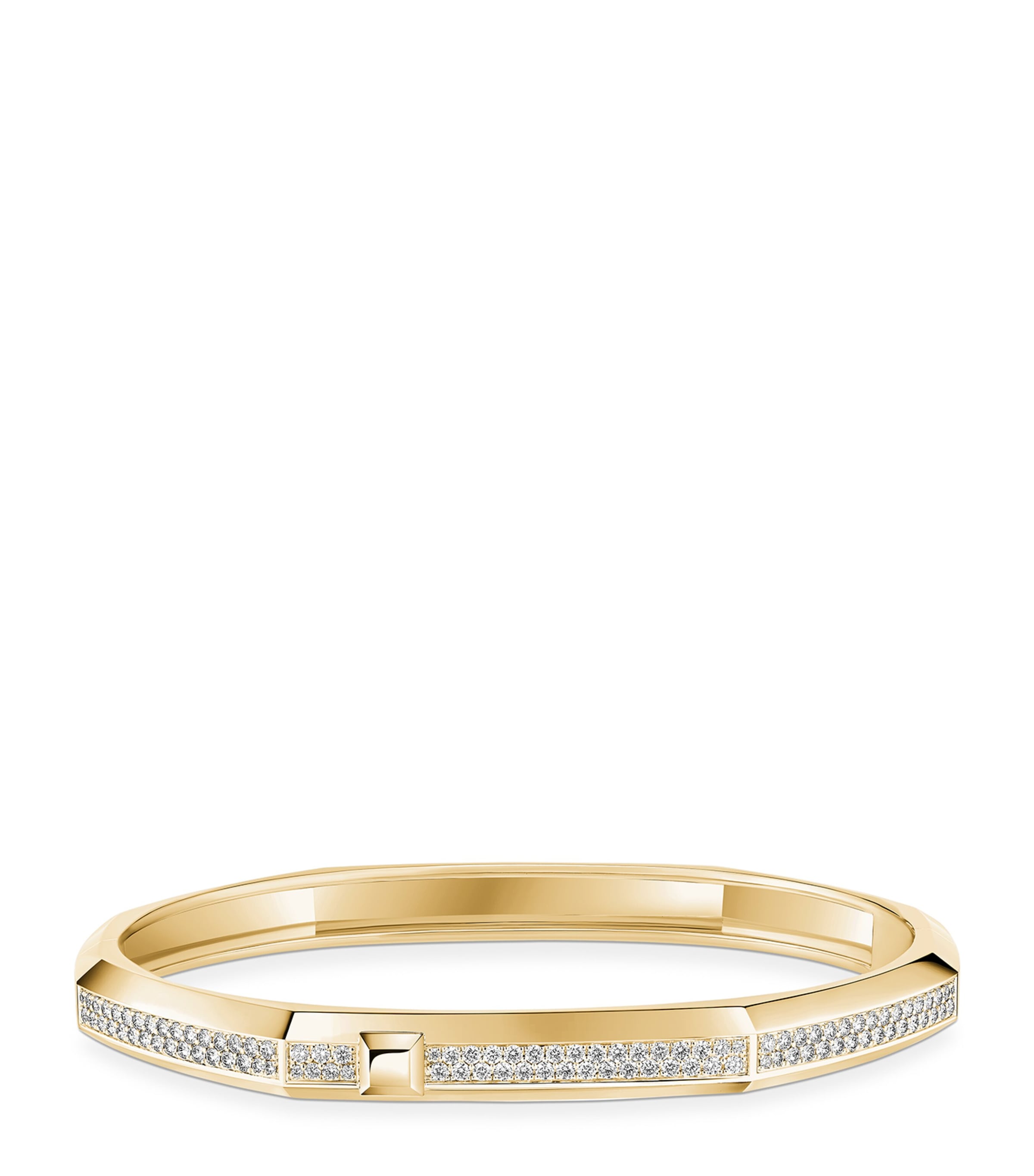 Messika Moderniste Medium Yellow Gold and Diamond Pavé Bangle White Gold