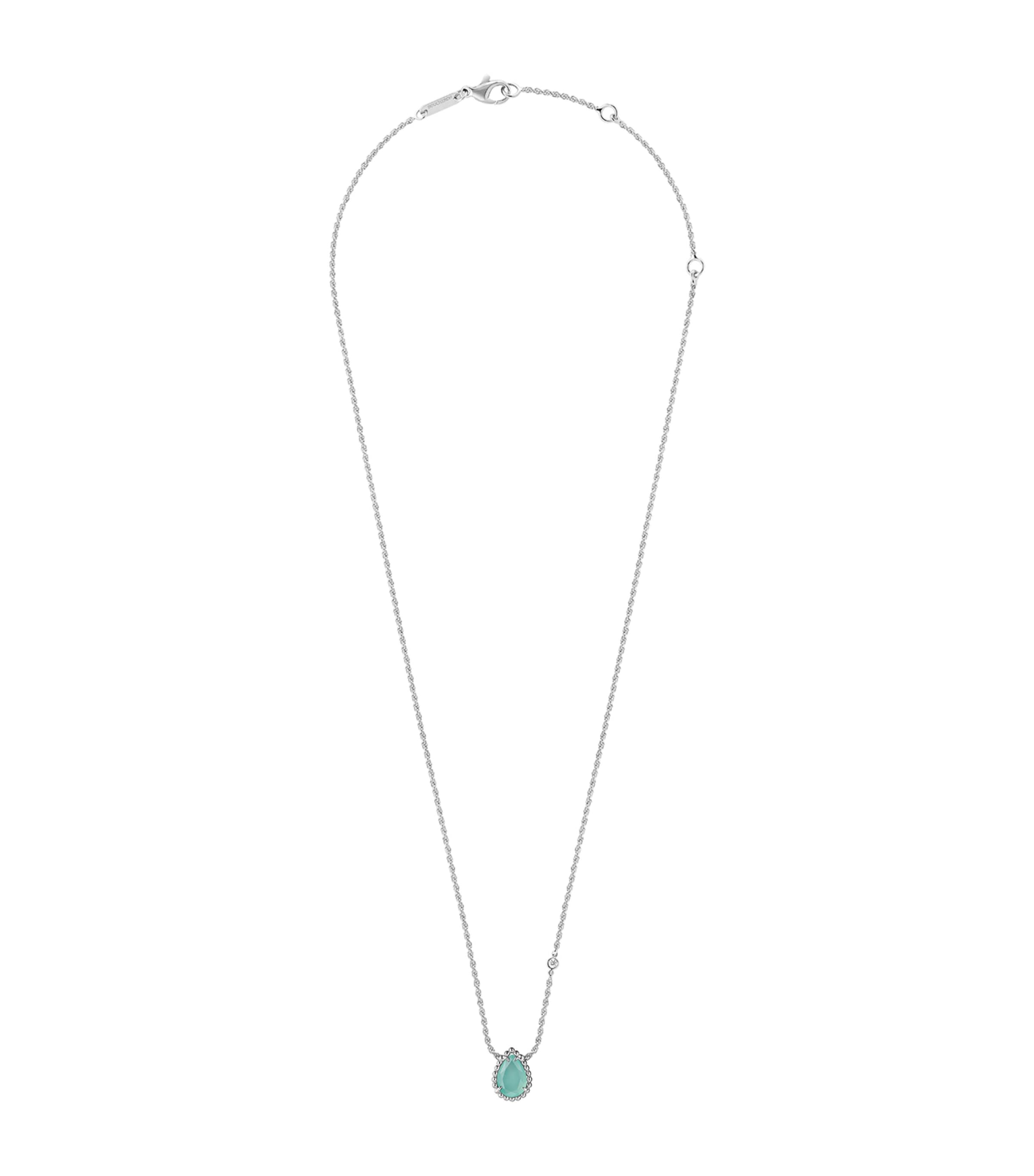 Boucheron White Gold, Diamond and Aquaprase Serpent Bohème Pendant Blue