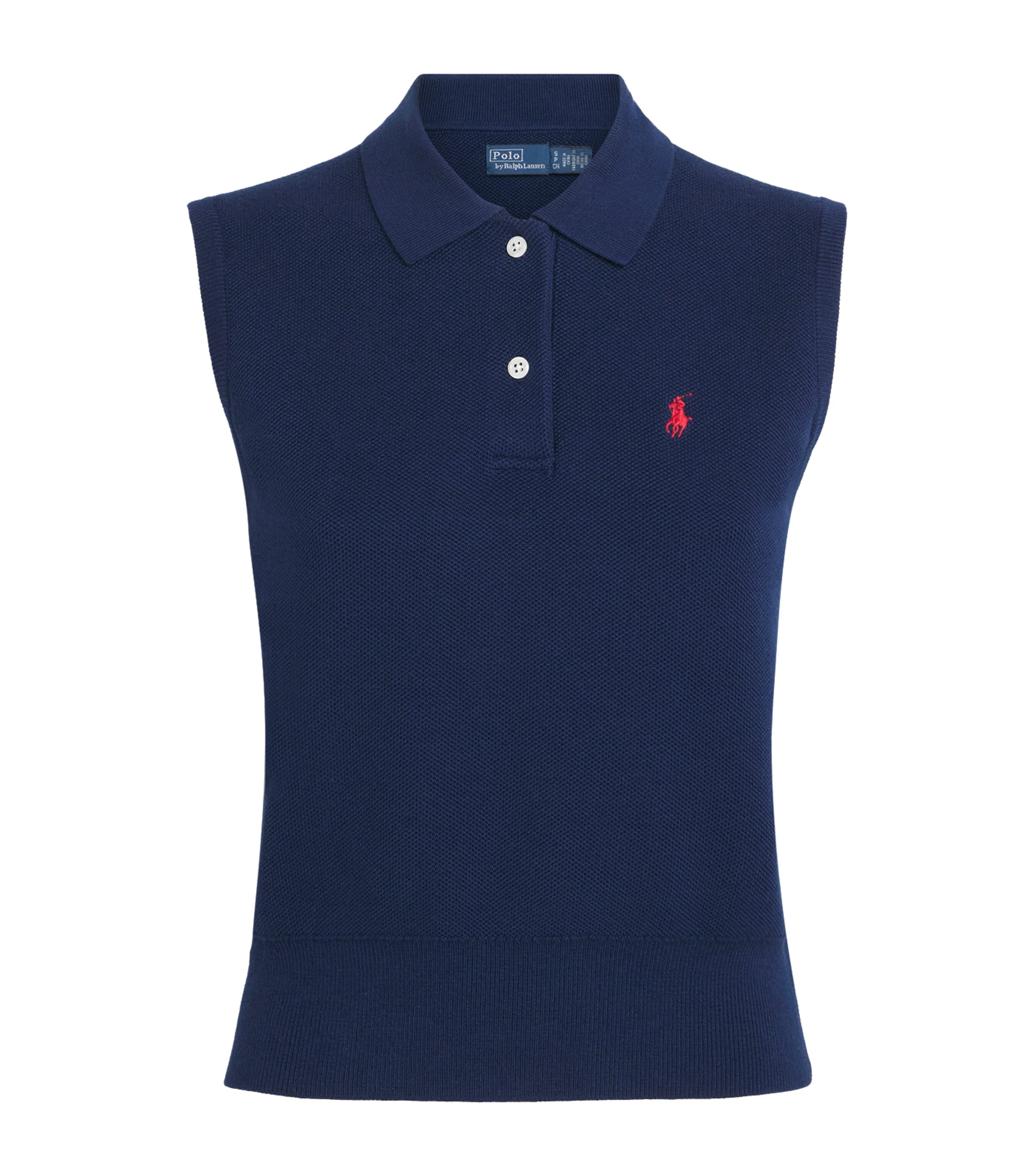 Polo Ralph Lauren Womens Sleeveless Polo Sweater East Side Royal
