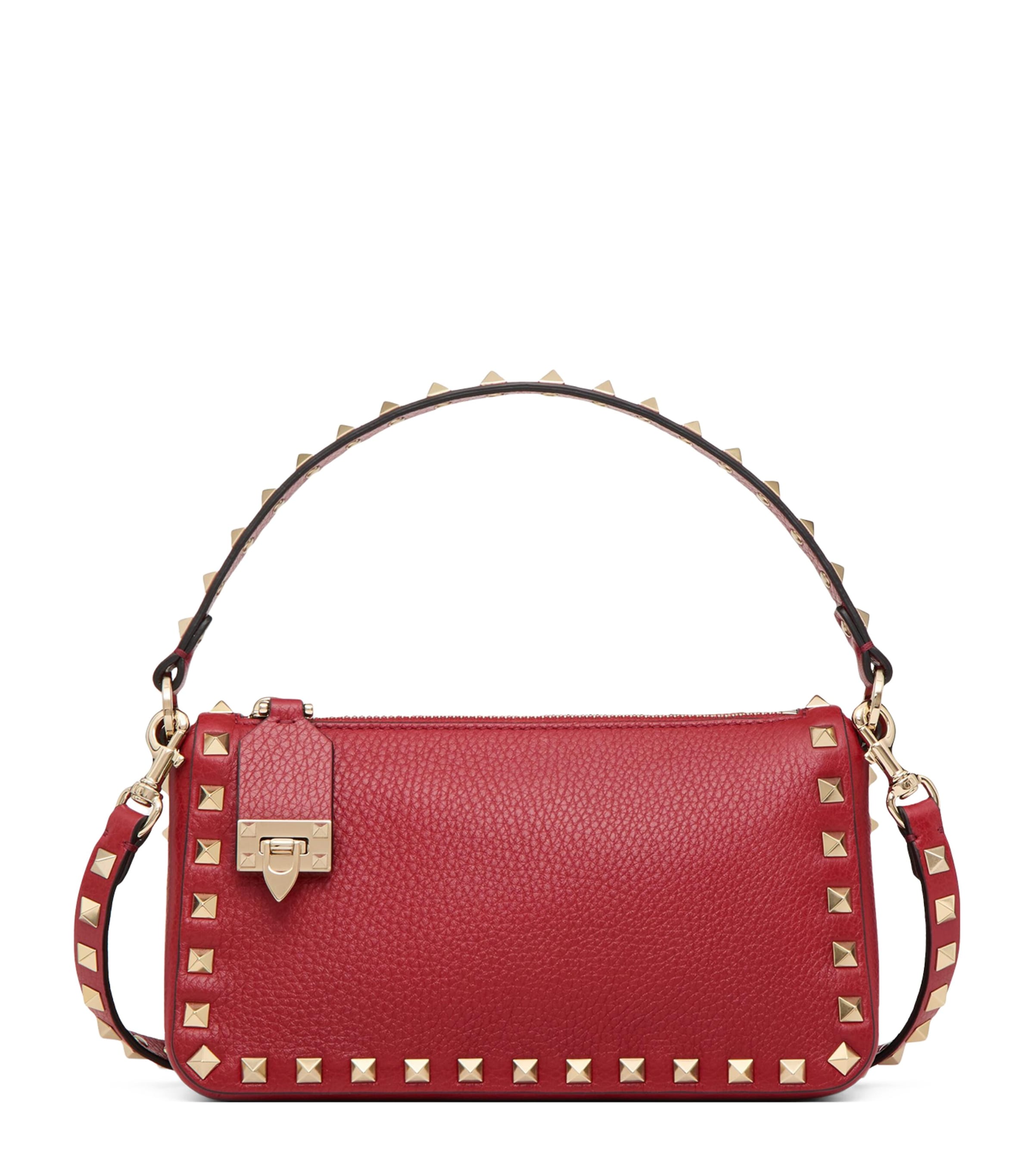 Calf Leather Rockstud Cross-Body Bag