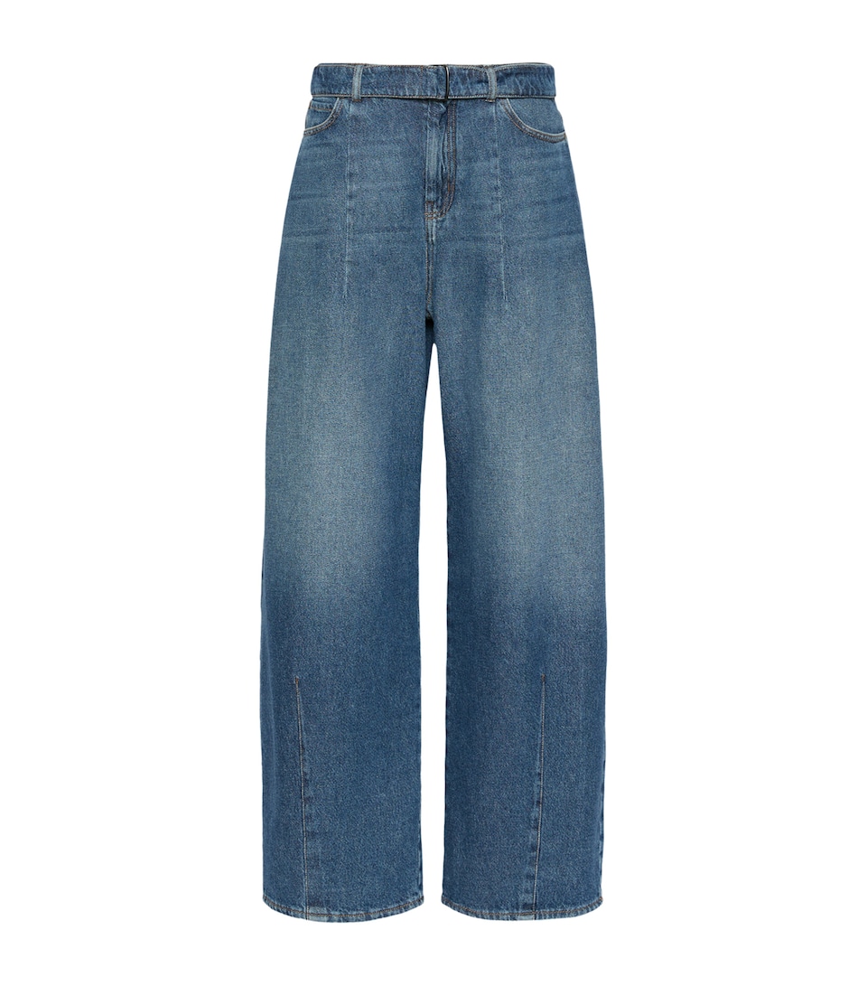 Weekend Max Mara Womens Wide-Leg Jeans Navy