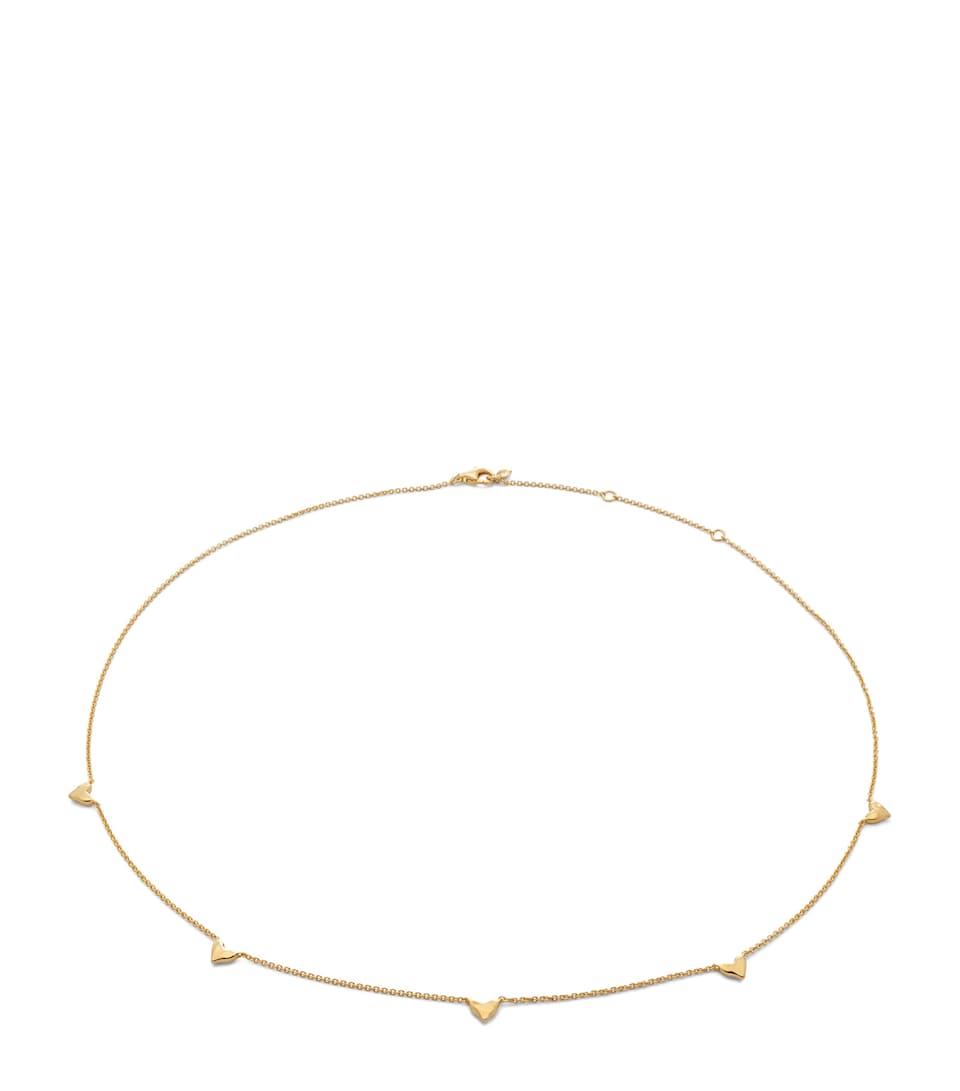 Monica Vinader Gold Vermeil Heart Station Chain Necklace Gold Vermeil