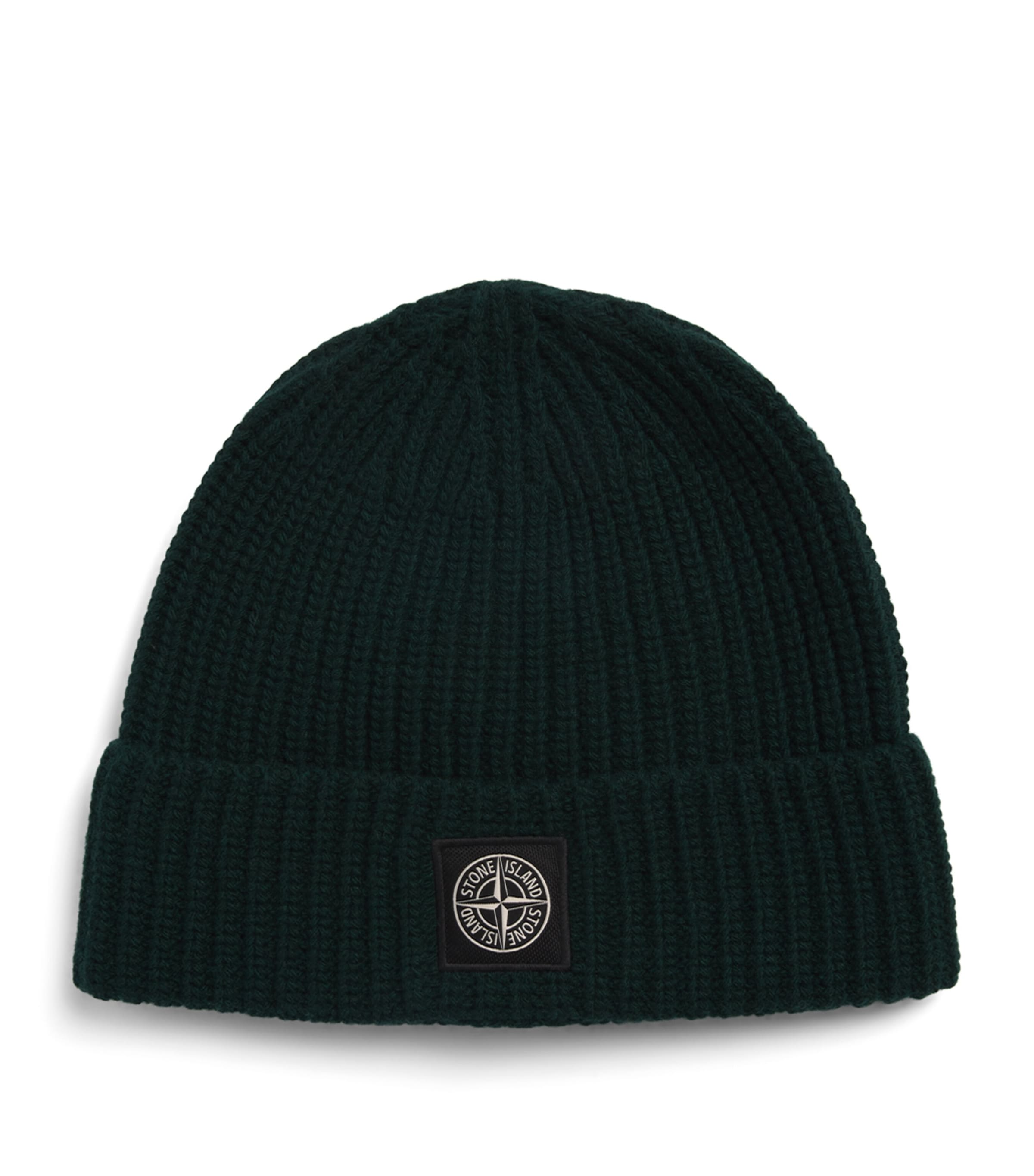 Stone Island Virgin Wool Logo Beanie