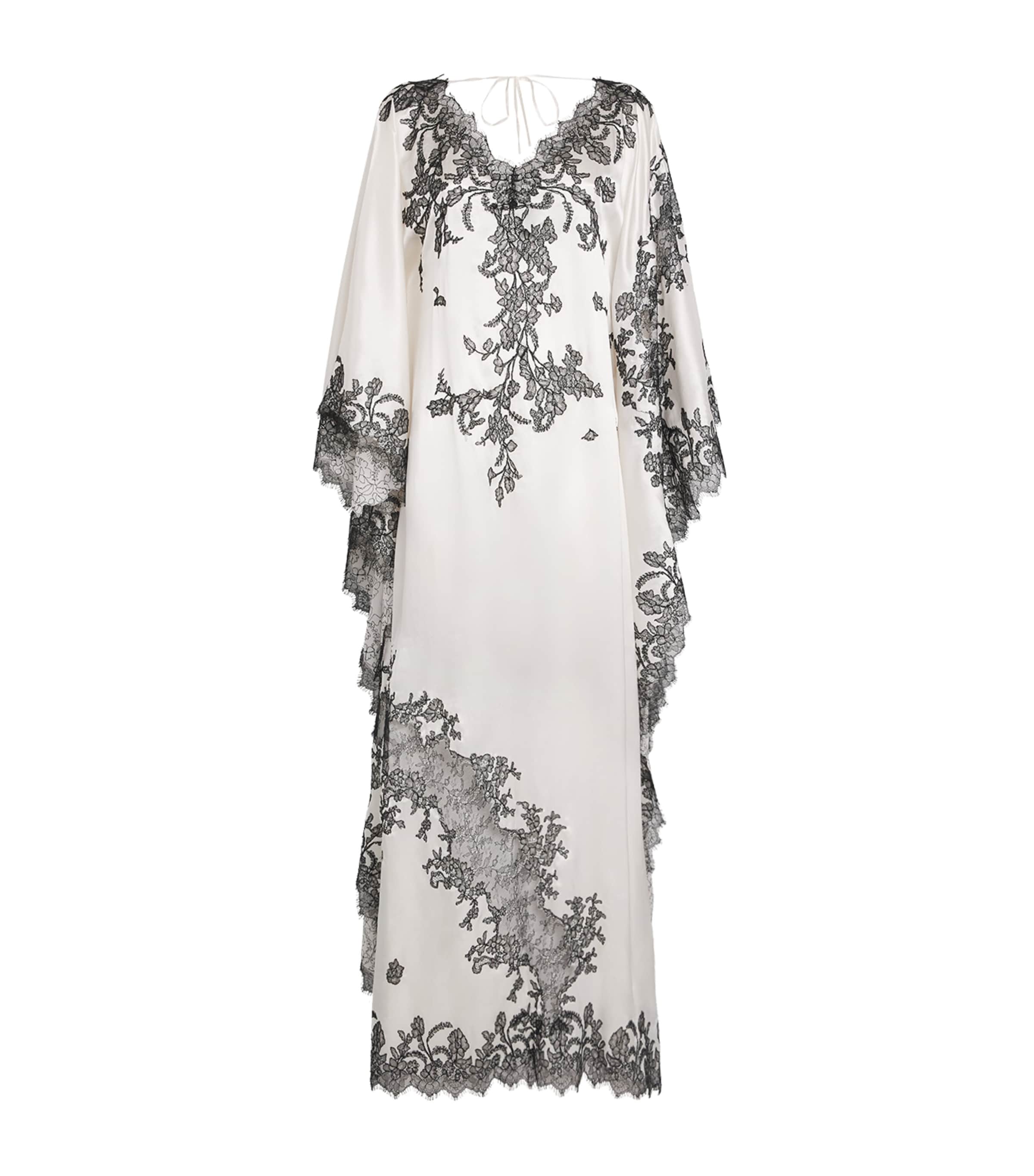 Silk Contrast Lace Kaftan