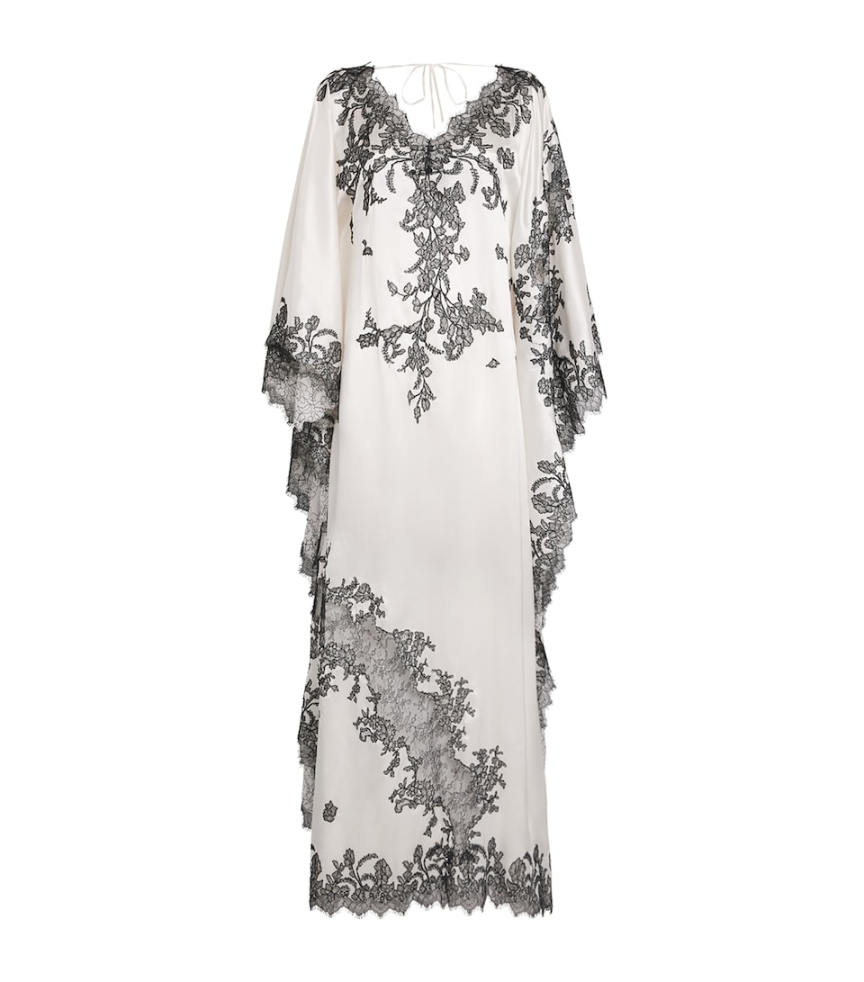 Silk Contrast Lace Kaftan