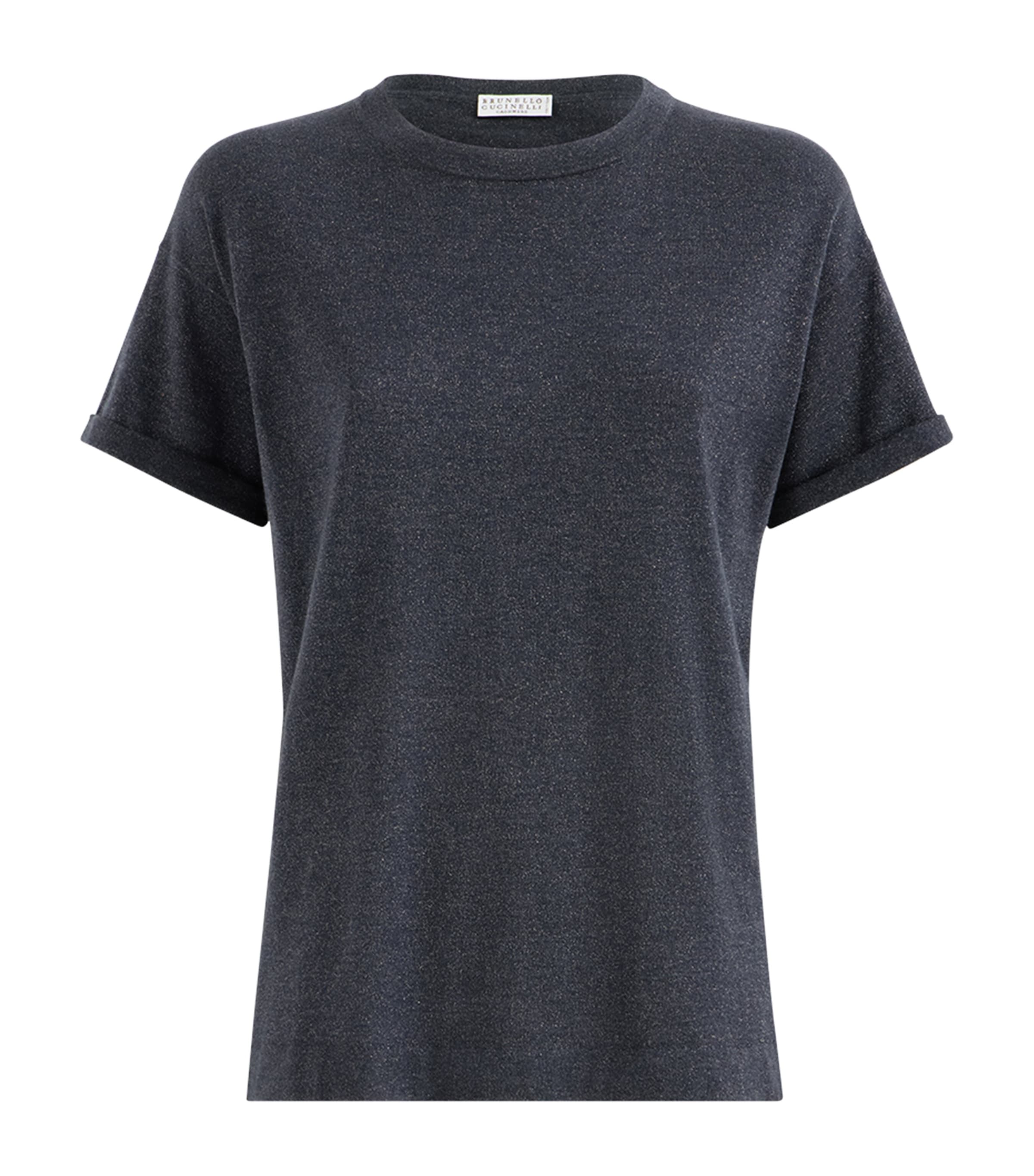 Brunello Cucinelli Womens Cashmere-Silk Blend T-Shirt