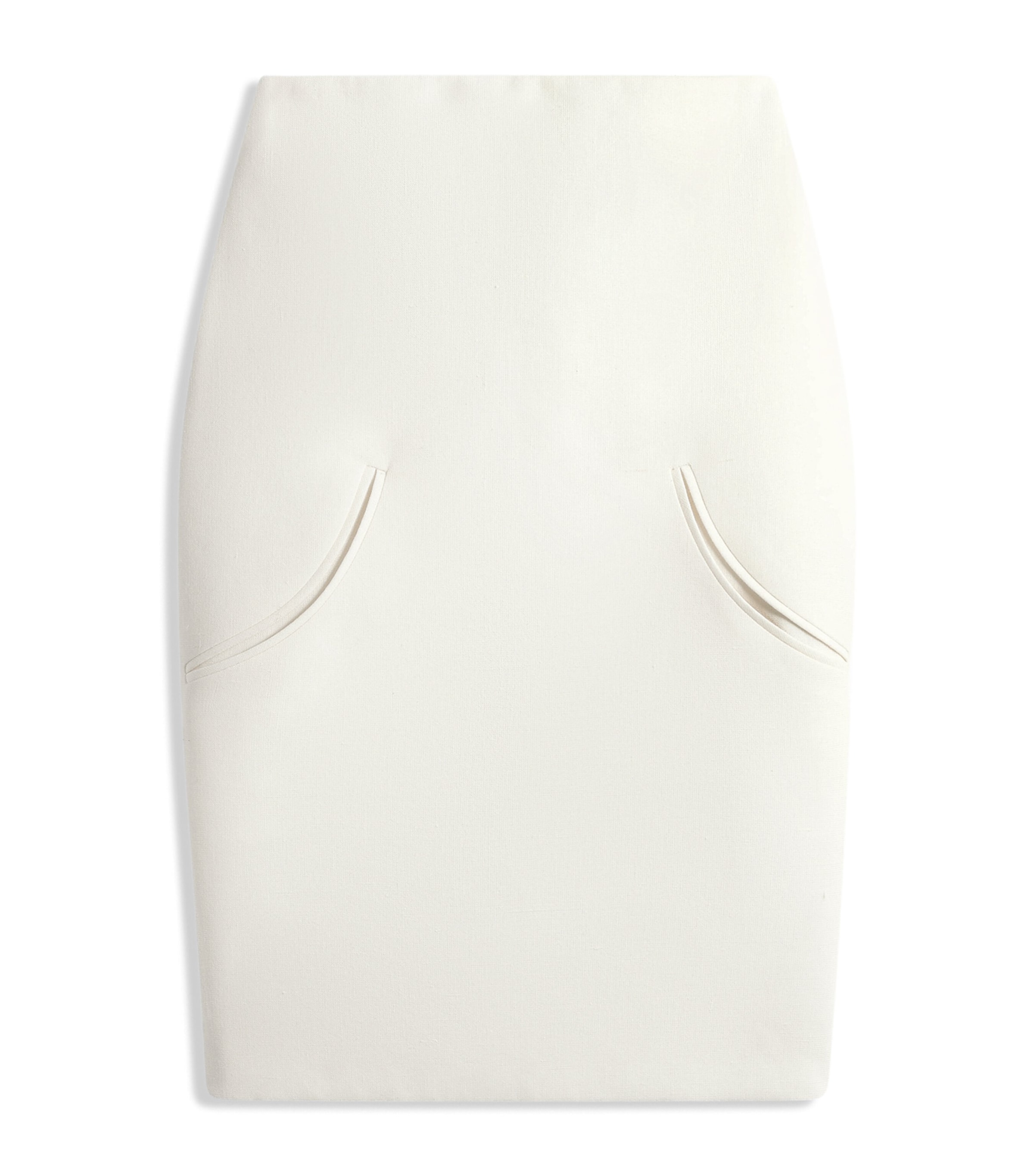 Schiaparelli Womens Canvas Knee Length Pencil Skirt Ecru