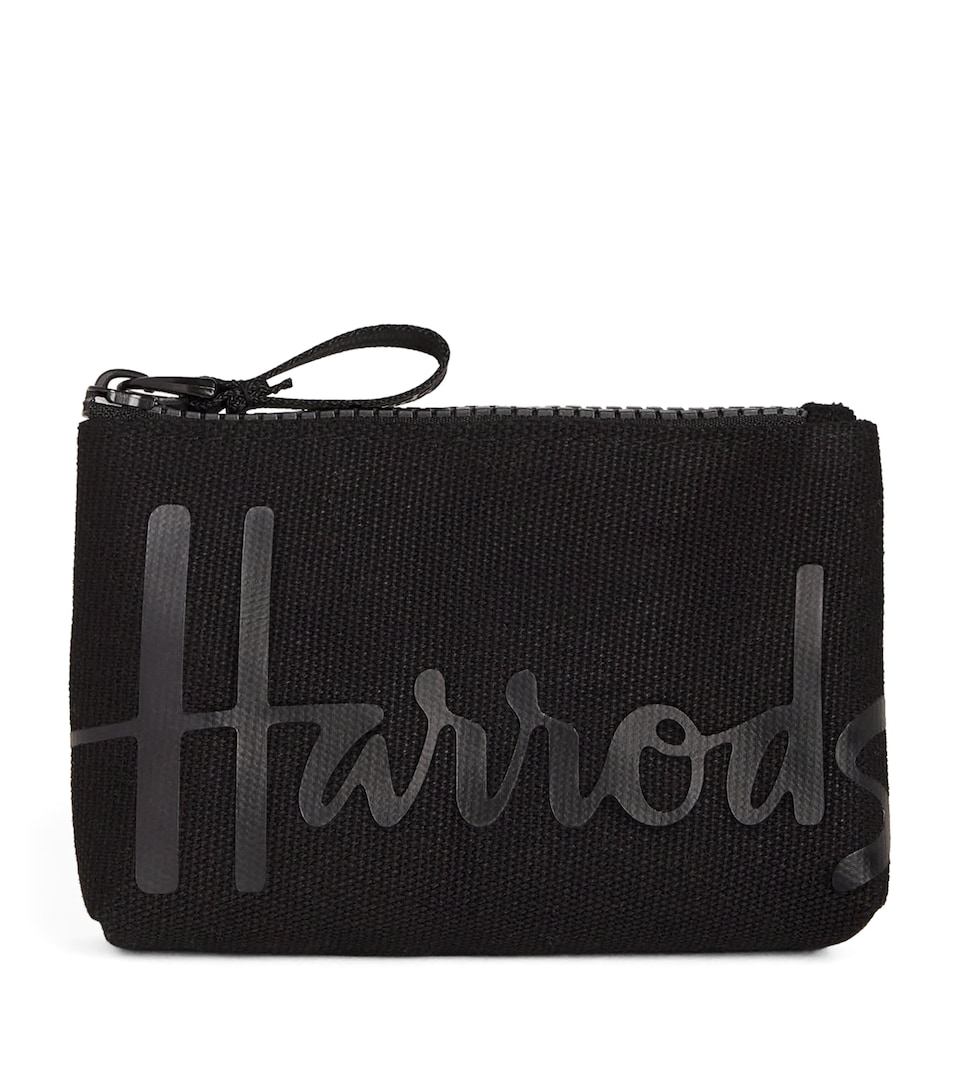 Harrods Cotton Logo Coin Purse Black