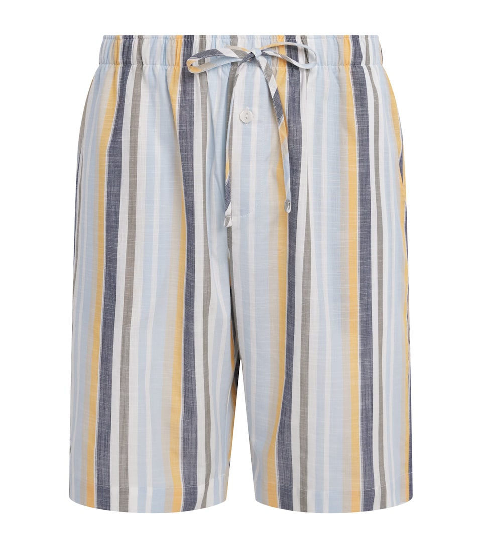 Hanro Mens Cotton Stripe Night & Day Shorts Sunset Stripe