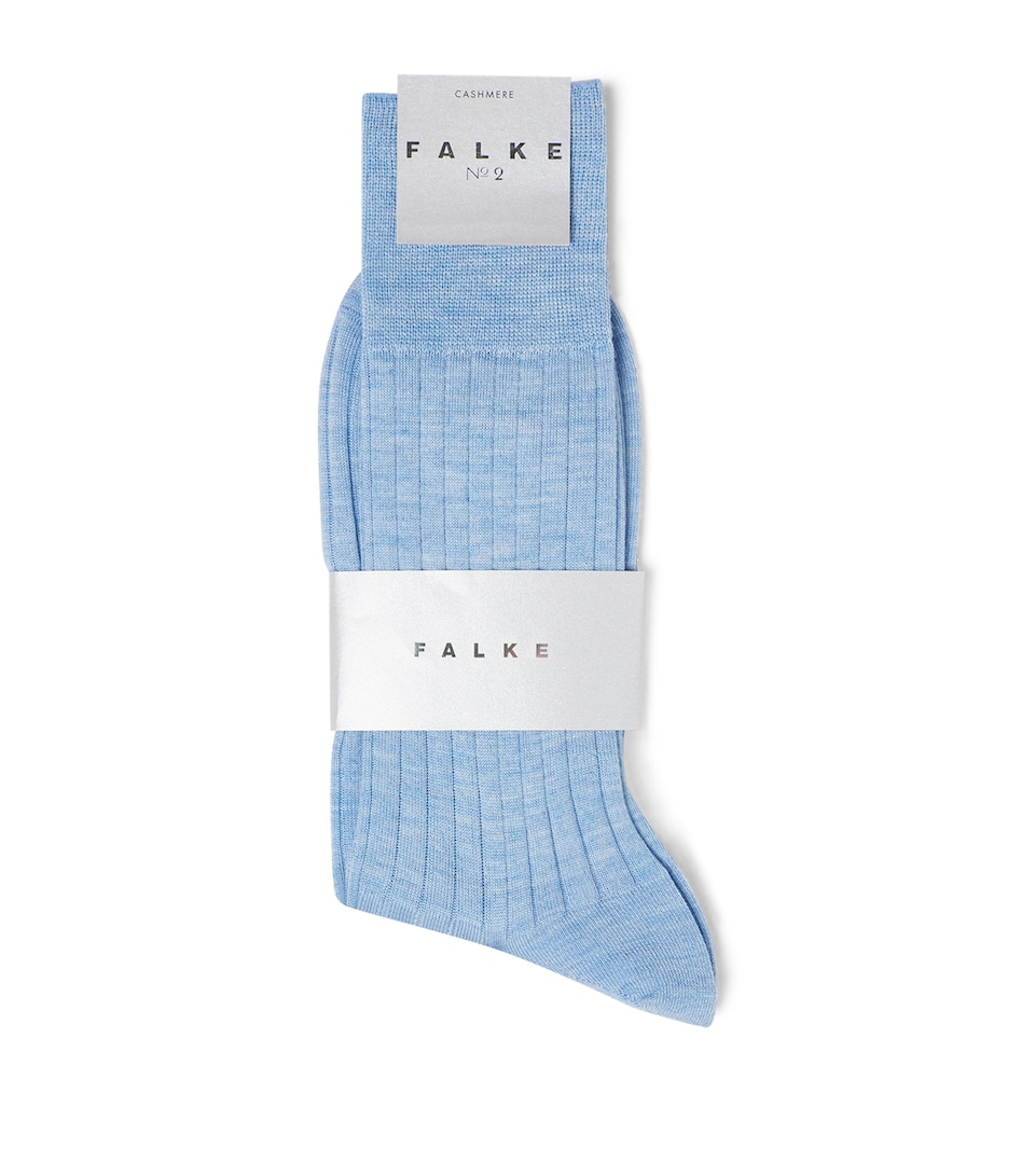 Falke Mens Cashmere-Blend No.2 Socks Bleue Mela