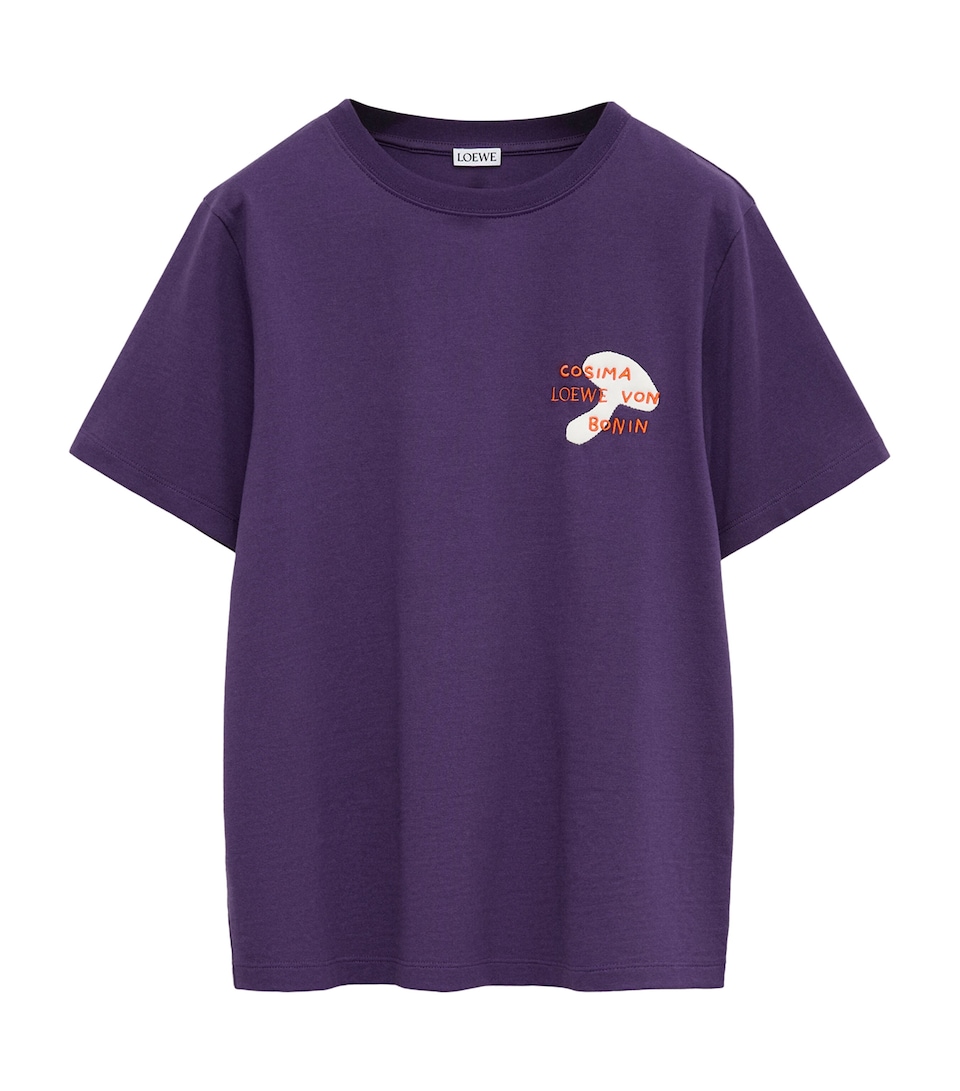 LOEWE Womens x Cosima Von Bonin Cotton Logo T-Shirt Purple